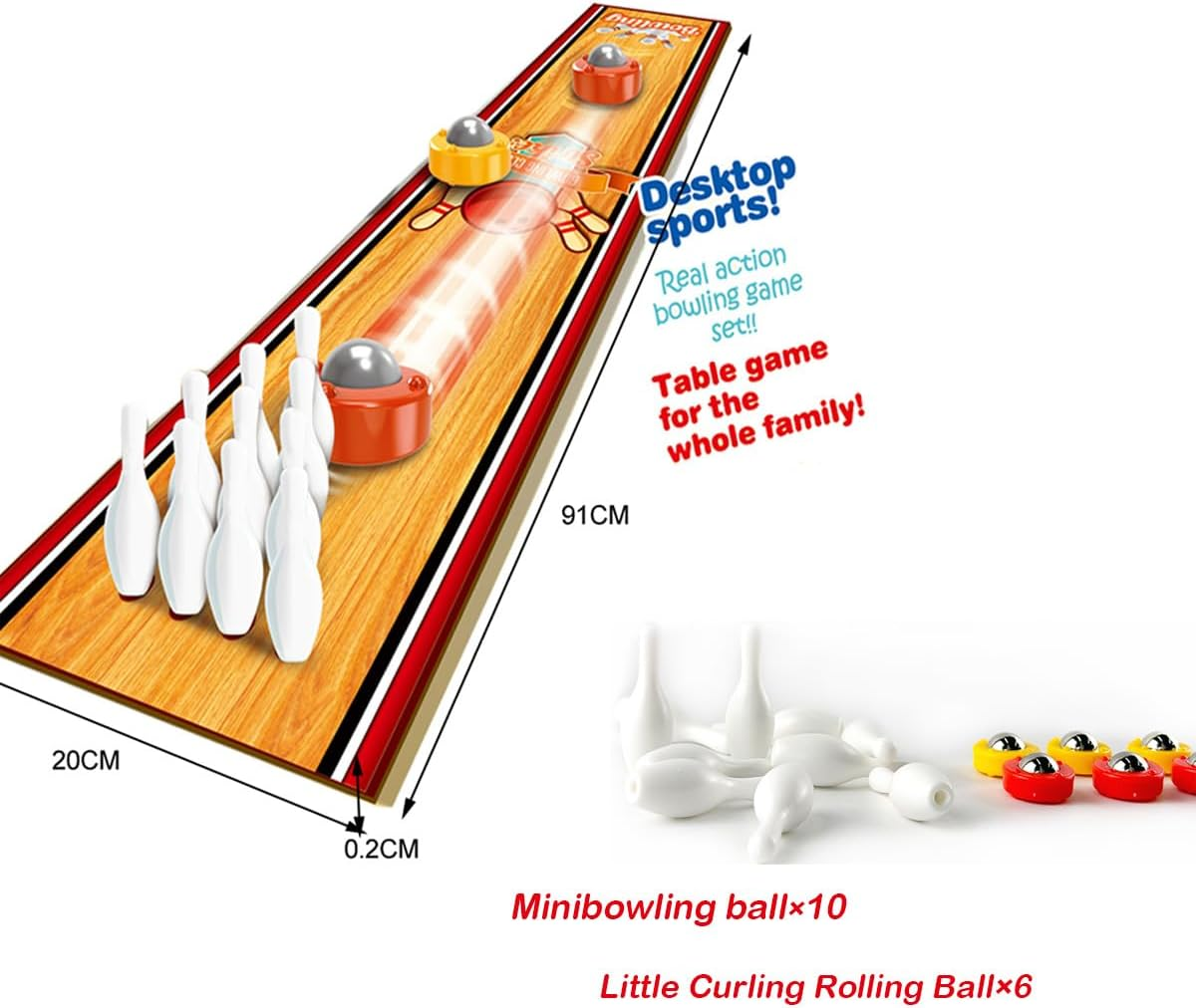 ZUNIPLEX Table Mini Bowling Game, Portable Tabletop Game Perfect for Home, Office and Party, Funny Gifts for Men Women Teens Kids Adults