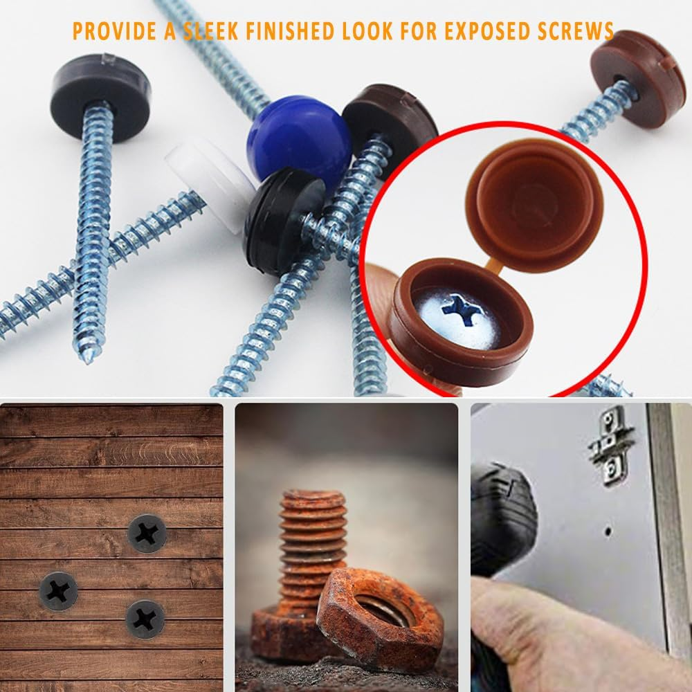 50Pcs Screw Covers Hinged Plastic Screw Caps Folding Snap-On Flip Tops Covers Fit M4 Screw Protector for Furniture Decorative (Dark Blue) image number 6