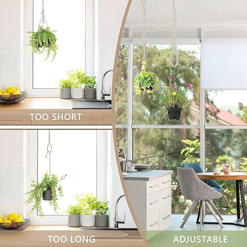 Plant Hangings Basket Extender Ropes, 5Pcs Macrame Plant Hanger Extender Ropes,Handmade Plant Hangings Basket Extender Ropes,Macrame Beige Plant Hanger Extender Ropes,Plant Hanger Extender Ropes image number 1