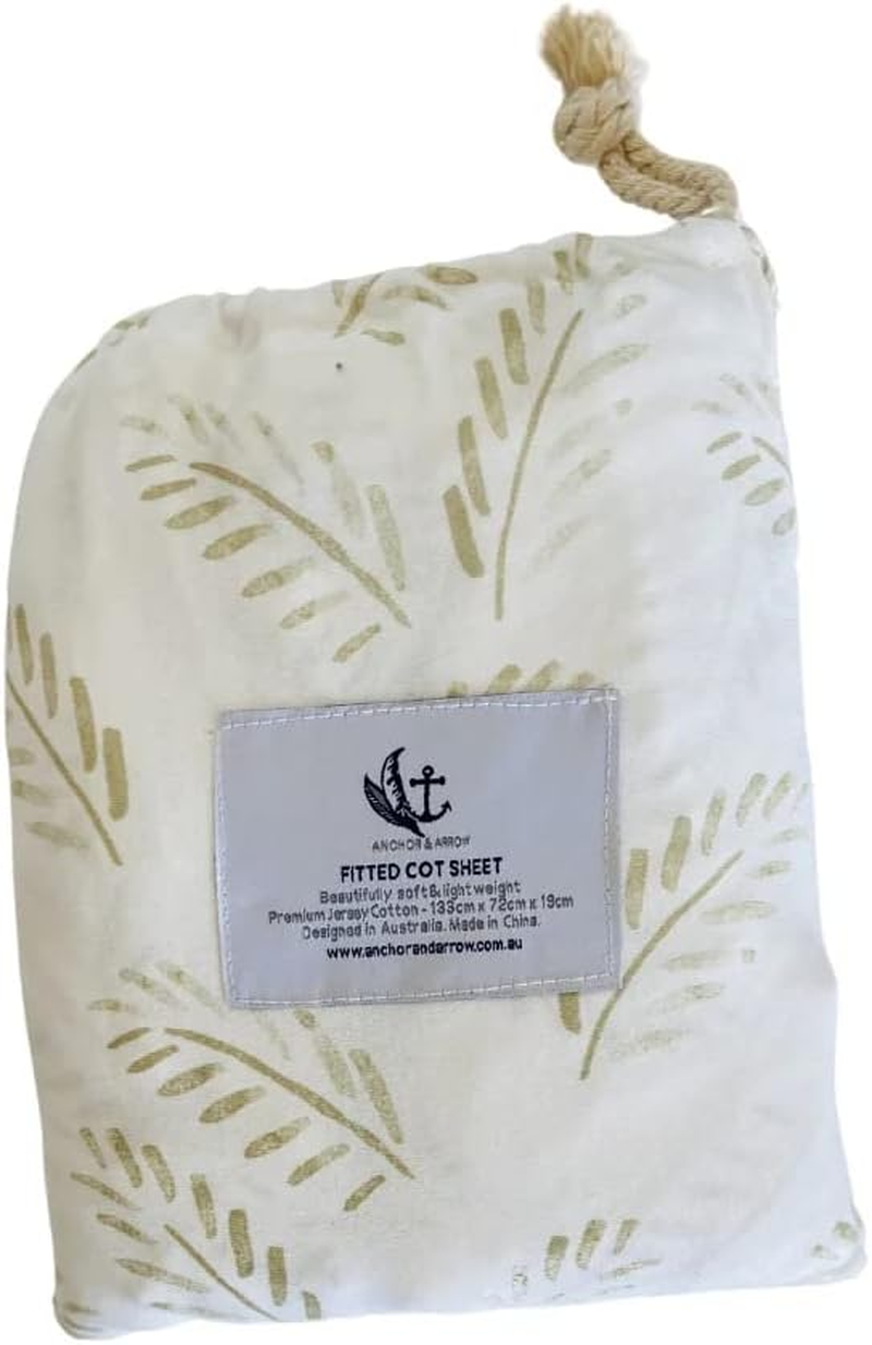 Anchor & Arrow Gold Fern Baby Cot Sheet image number 2