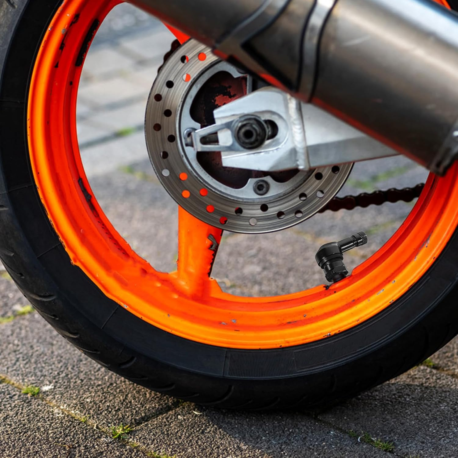 Hohopeti 2Pcs Angle Tire Valve Stem Caps Motorbike Valve Covers Dirt and Water Resistant Replacement Tyre Accessories for Motorcycles image number 2