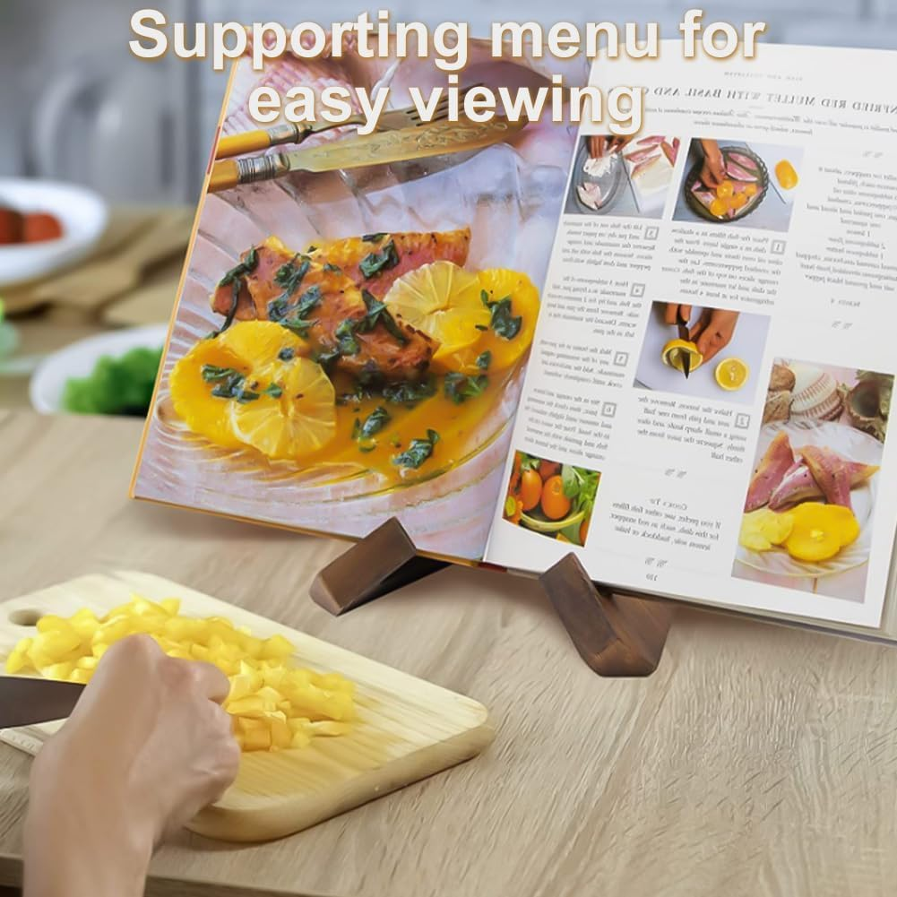 Meafeng 6.5 Inch Wooden Picture Frame Stand, Plate Display Stand, Tabletop Decorative Picture Stand for Display Collection (Wood Color) image number 5