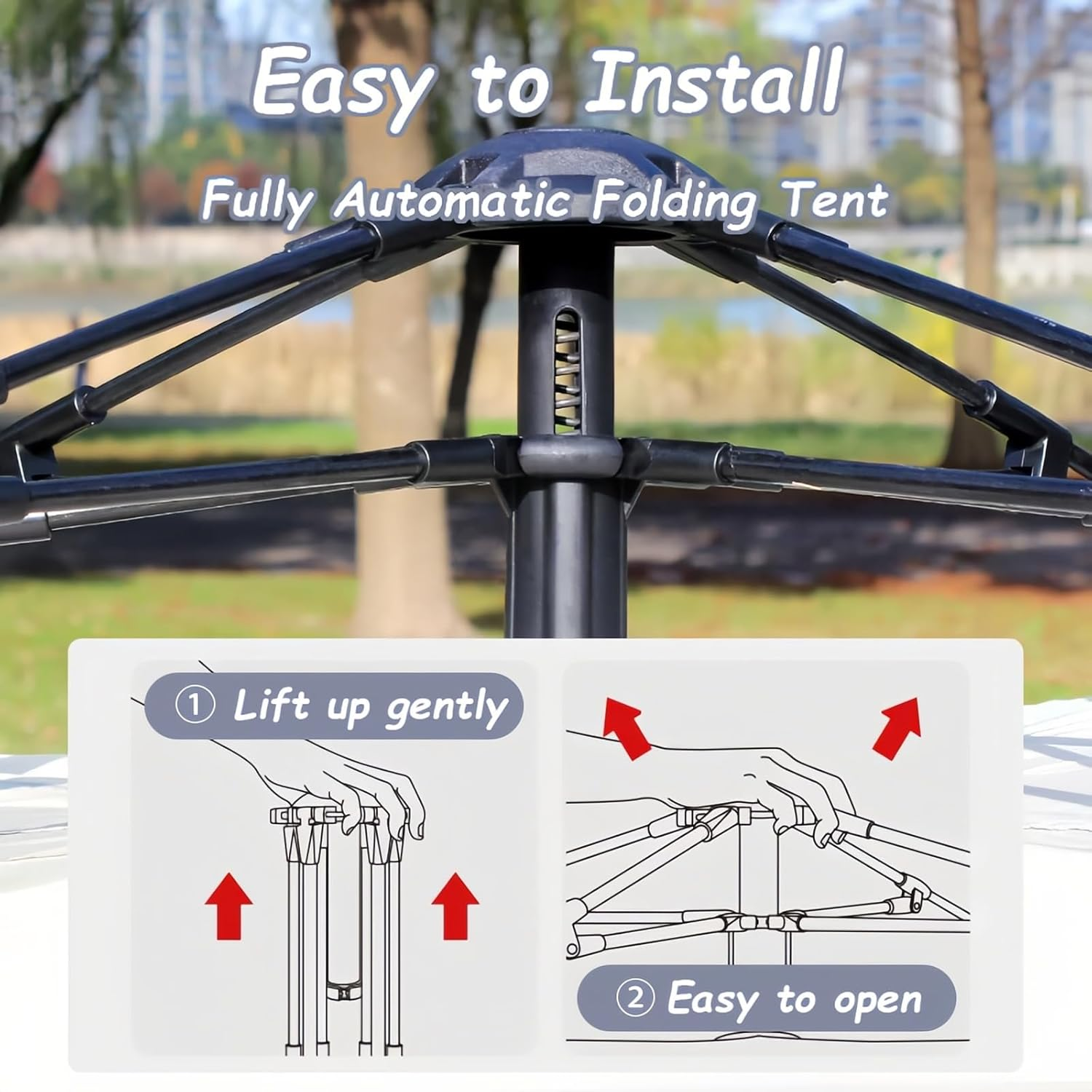 Camping Tent, 3-4 Person Pop up Tent, UV Protection, 2 Door Breathable Design, Portable Dome Tent for Family Camping, Hiking, and Beach Outings(Off White)