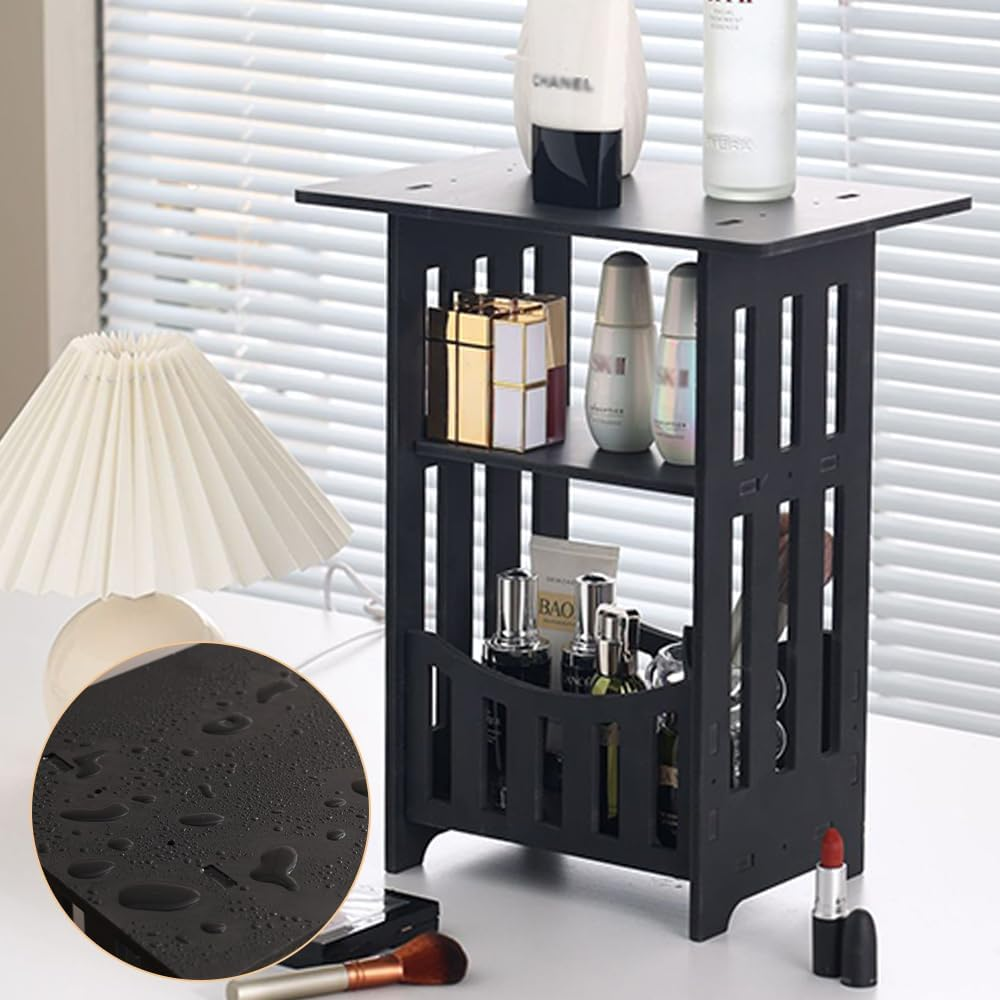 Modern and Simple Three-Tier Shelf, Bathroom Storage Rack, Small End Table, Multifunctional Home Organizer, for Room, Toilet, Dressing Table
