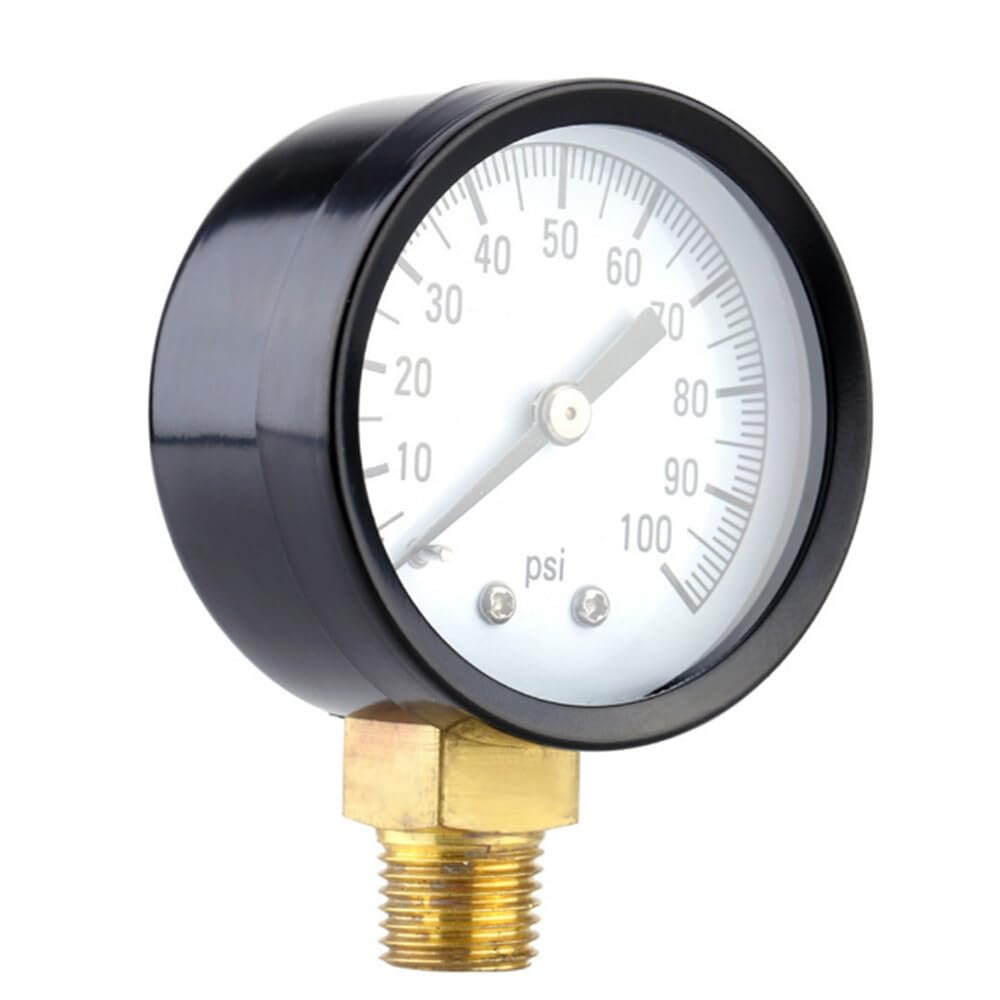 0-100PSI 1/4'' Well Pump Pool Spa Filter Water Pressure Gauge Brass Socket Connection image number 2