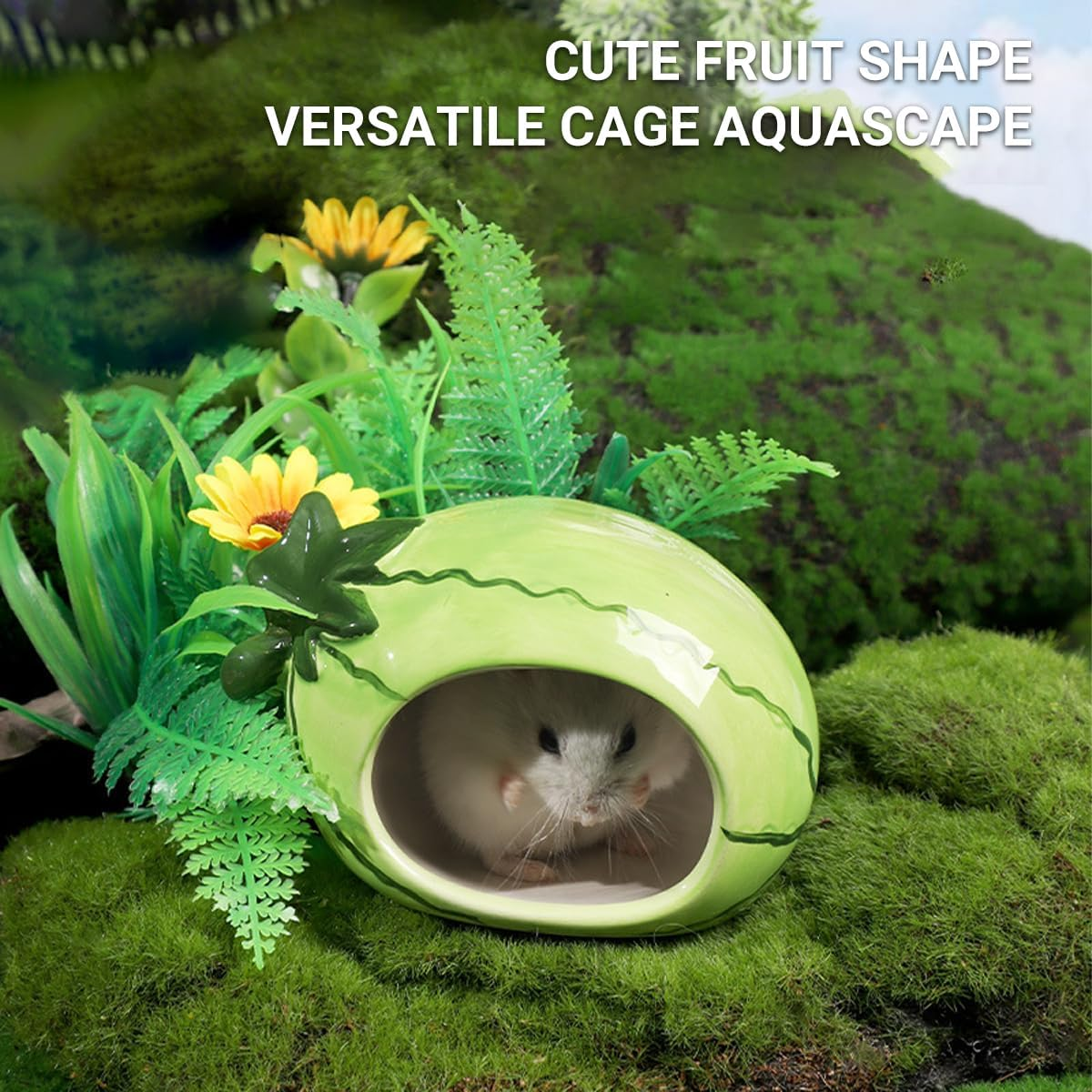 AIMALL Ceramic Hamster Nest Shelter House, Four Seasons Universal, Luxury Villa Design, Hamster Cage Decoration
