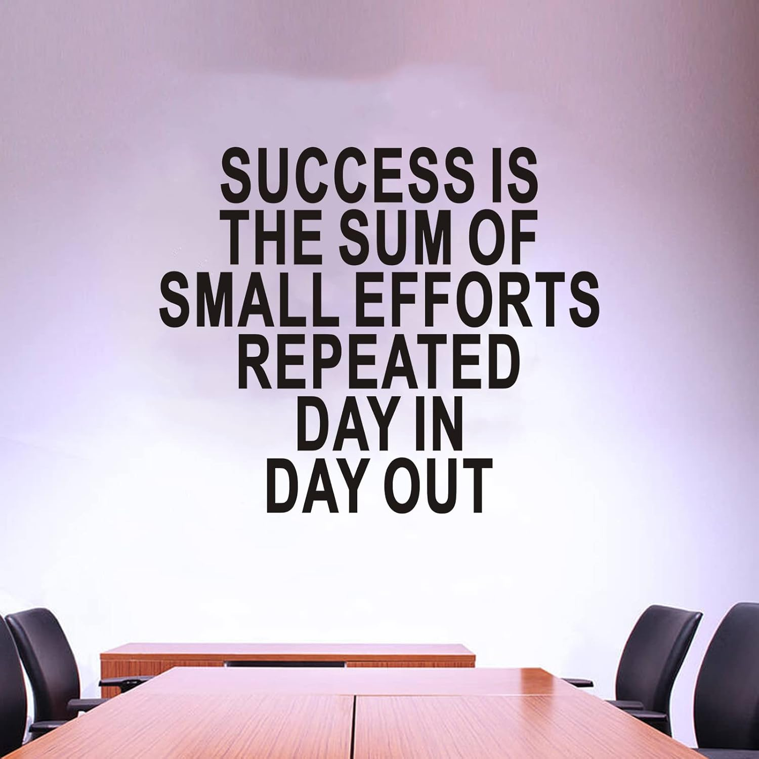 Motivational Wall Decals, Gym Wall Stickers, (Easy to Apply), Wall Decor Vinyl Art Quotes Inspirational Yoga Exercise Basketball Baseball Positive Posters Office Garage Sports Workout Fitness Running Home Word Sign Sayings, Success Is the Sum of Small Efforts Repeated Day in Day Out 24"X20" image number 2