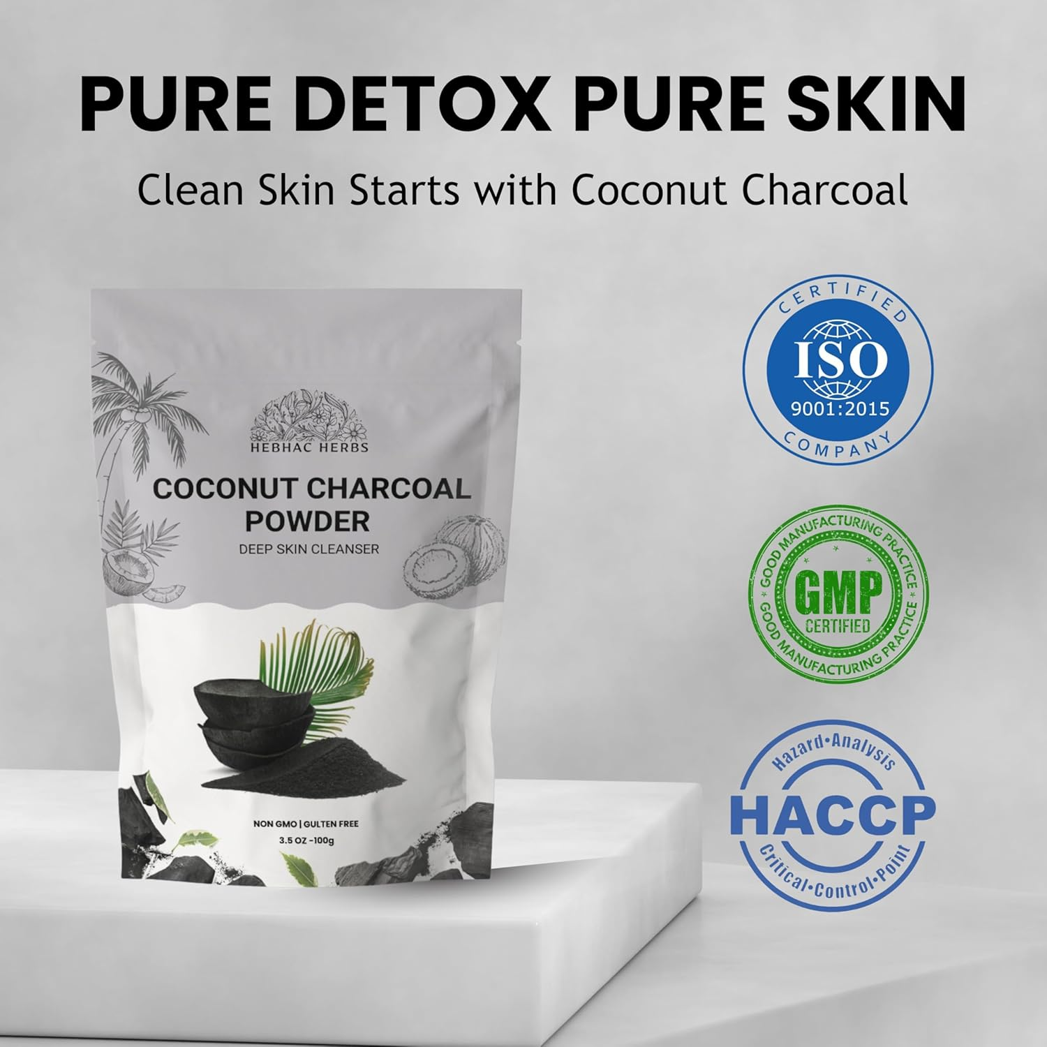 Coconut Charcoal Powder for Face and Skin | Activated Charcoal Powder | Derived from Coconut Shell | Removed Dead Skin, Impurities and Detoxify Skin (100G) image number 4