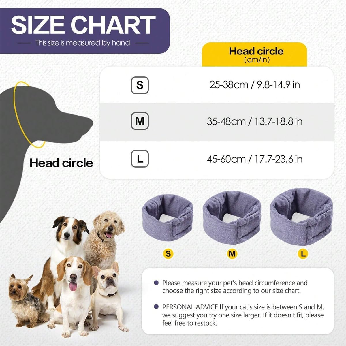 AIMALL Adjustable Dog Calming Headgear - Multifunctional Emotional Support Muff for Noise Reduction, Grooming & Sleeping - Warm, Comfortable Fabric - Sizes S to L (9.8-23.6 Inches) image number 1
