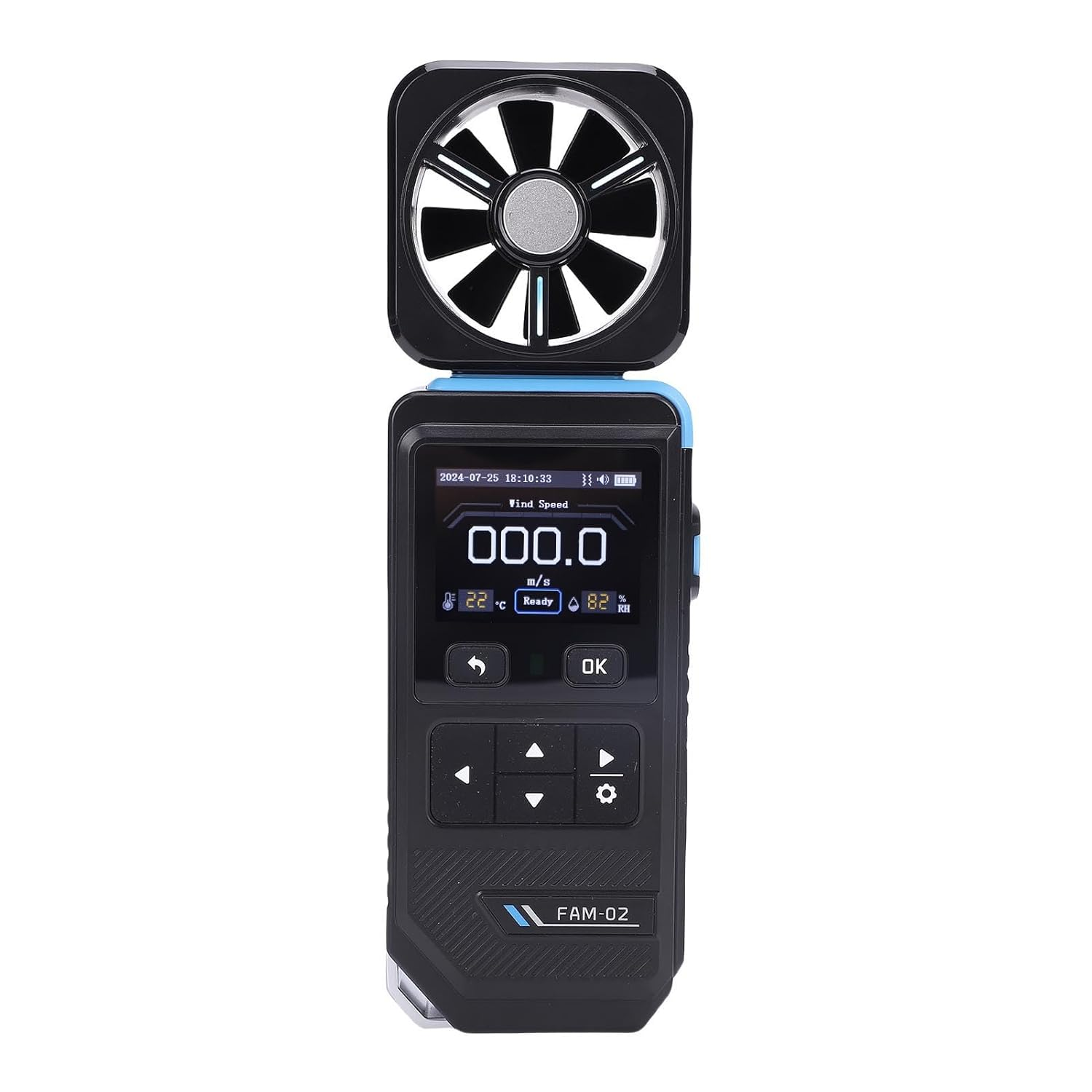 Jectse Compact Handheld Digital Anemometer with Fan for Efficient Wind Speed Measurement - Rechargeable Wind Speed Meter for On-The-Go Use [1 Item] image number 5