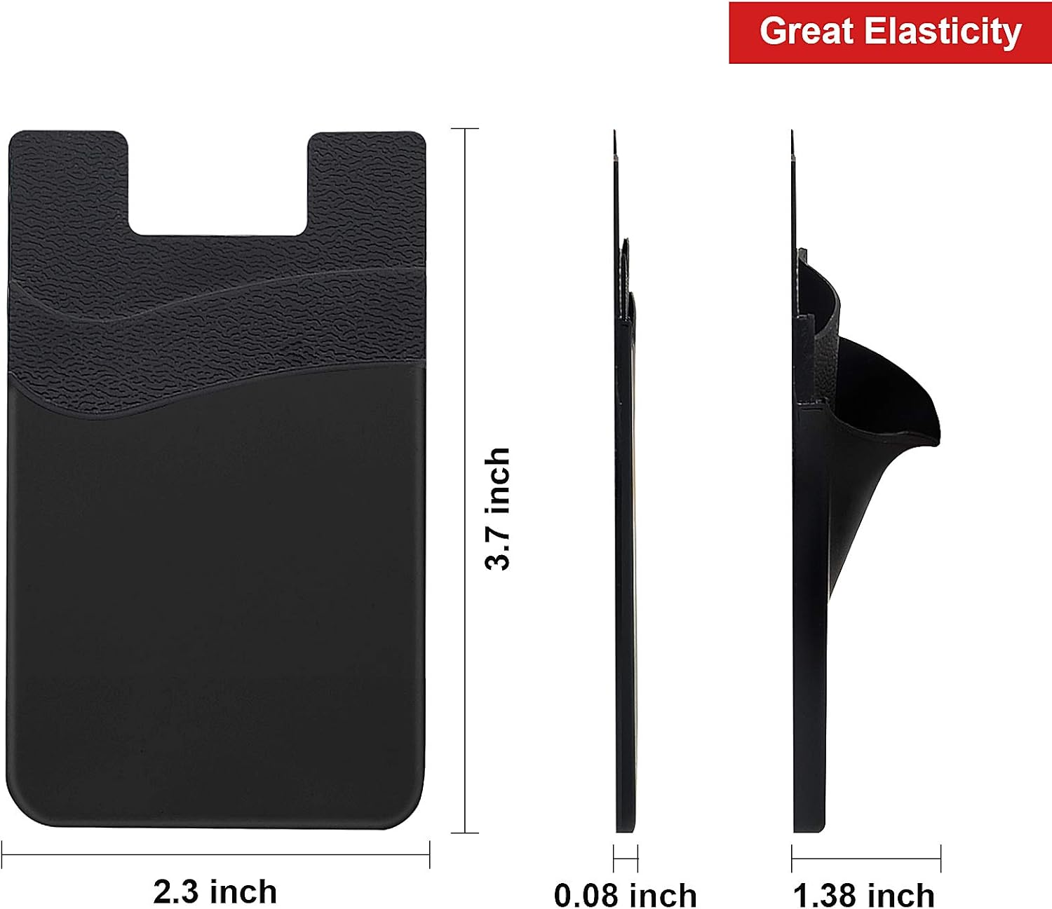 Senose Phone Wallet, Card Holder for Back of Phone Stick on Phone Cases Great Storage Compatible for Iphone/Android/Samsung Galaxy Pack of 5 image number 2