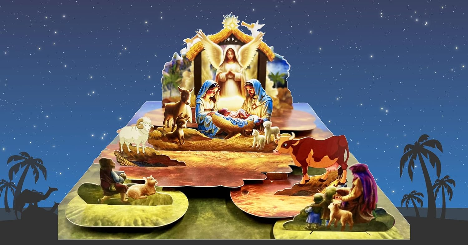 CUTPOPUP Holy Night, Christmas Card Pop Up, 3D Xmas, Merry Christmas, New Year, Holiday Greeting Card (Holy Night) CN295AU1520 image number 5