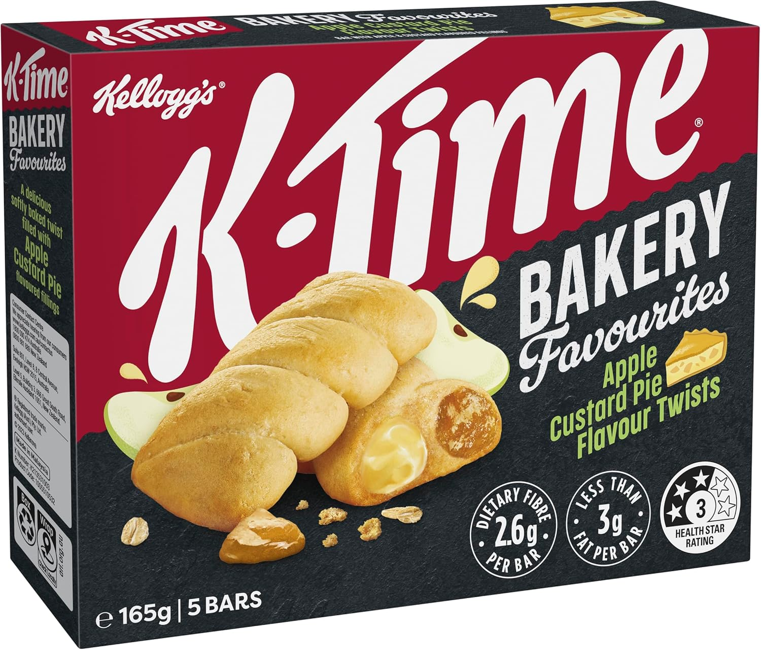 Kellogg&rsquo;S K-Time Twists Bakery Favourites Apple & Custard 5 Bars image number 1