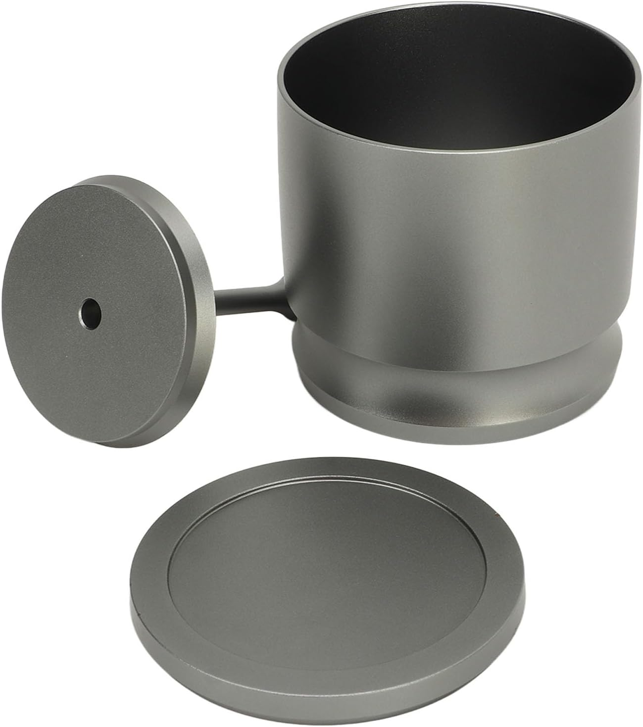 Espresso Shaker Cup, 58Mm Ccoffee Dosing Cup Coffee Powder Picker Dosing Rings Press Aluminum Alloy anti Flying Coffee Powder Picker (Grey)