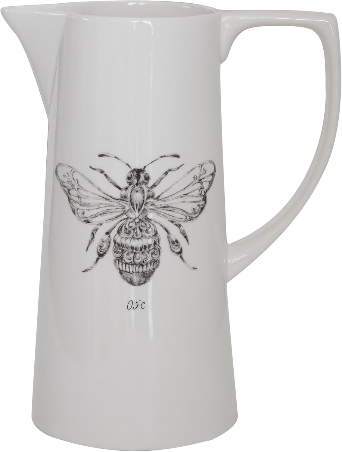 Creative Co-Op Ceramic Pitcher with Bee, Multicolor image number 1