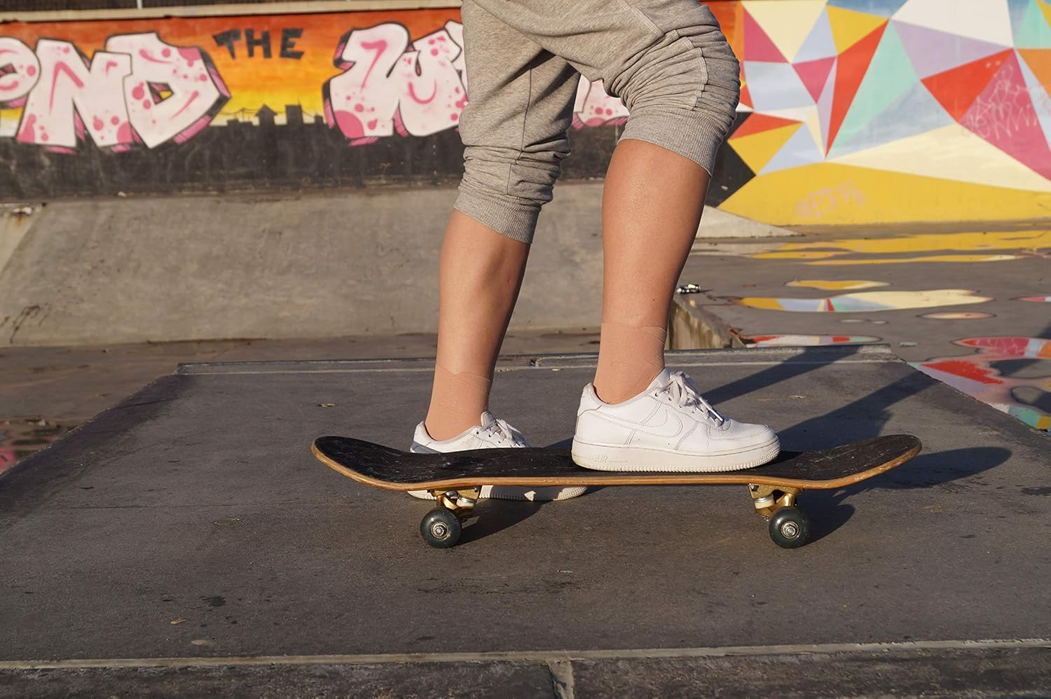 M7 Sport Kinesiology Ankle Tape for Ankle Sprain and Injury Recovery, Kt Tape for Ankle, Pain Relief Therapeutic Tape, Plantar Fasciitis, Waterproof, Eases Swelling (Beige, 4-Pack) - Beige image number 6