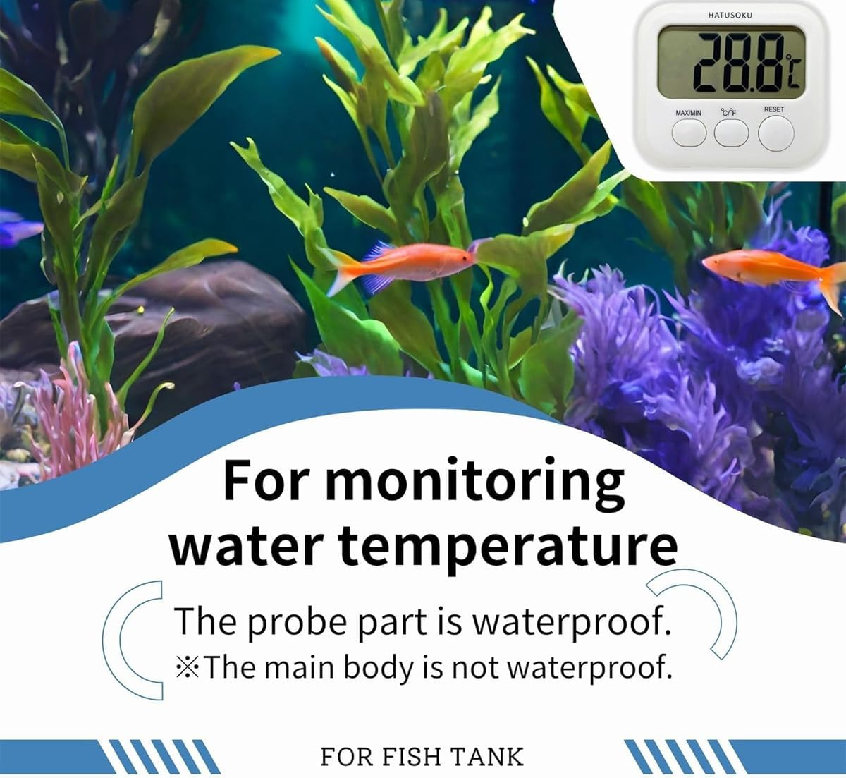 AIMALL TA358A Electronic Digital Thermometer for Refrigerators, Fish Tanks, and Aquariums with External Probe - Displays in Fahrenheit and Celsius image number 5