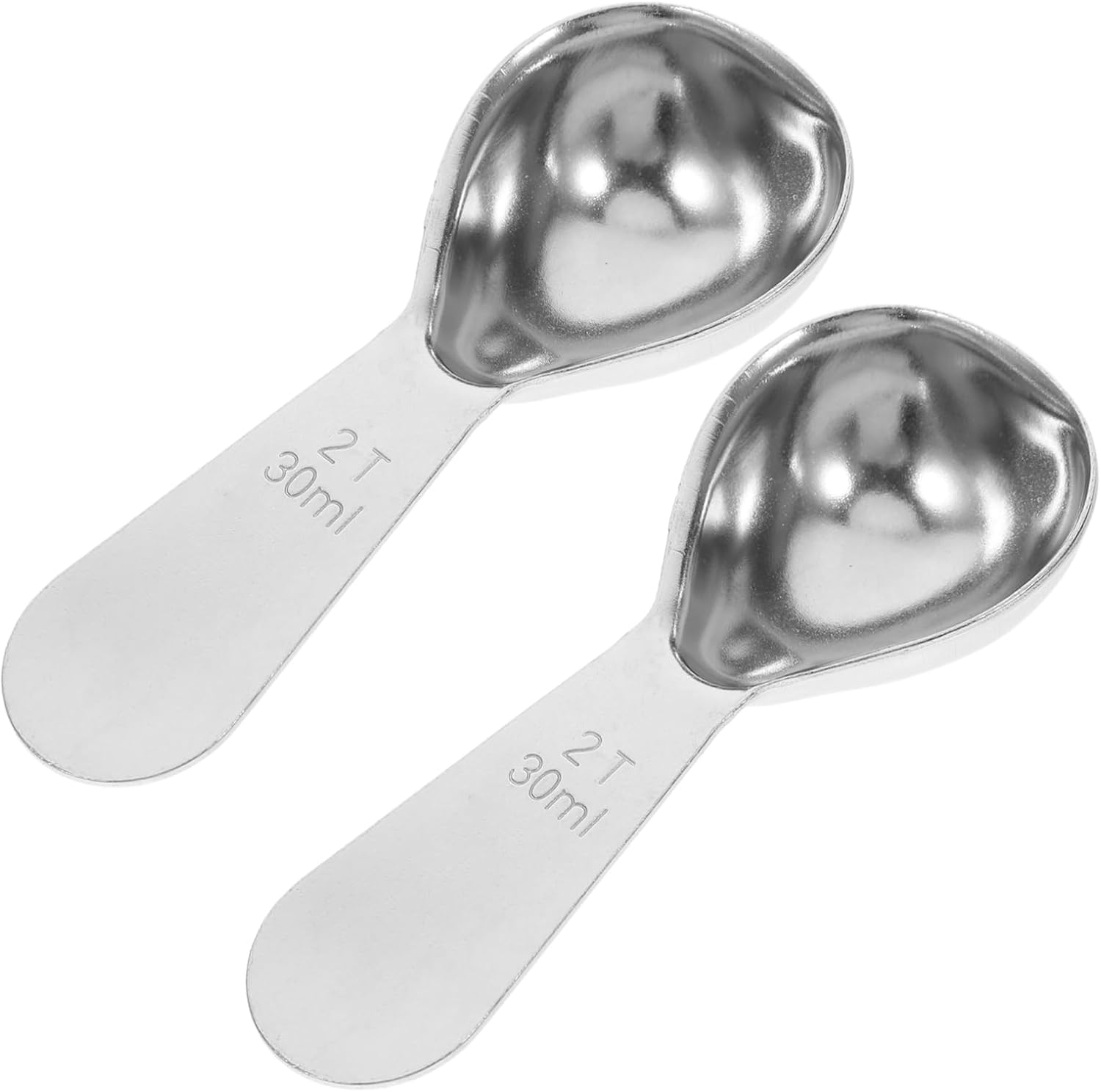 COLLBATH 2Pcs Stainless Measuring Spoon Short Handle Precision Scoop for Ground Coffee Milk Powder Tea Kitchen Tool for Accurate Measurements image number 5