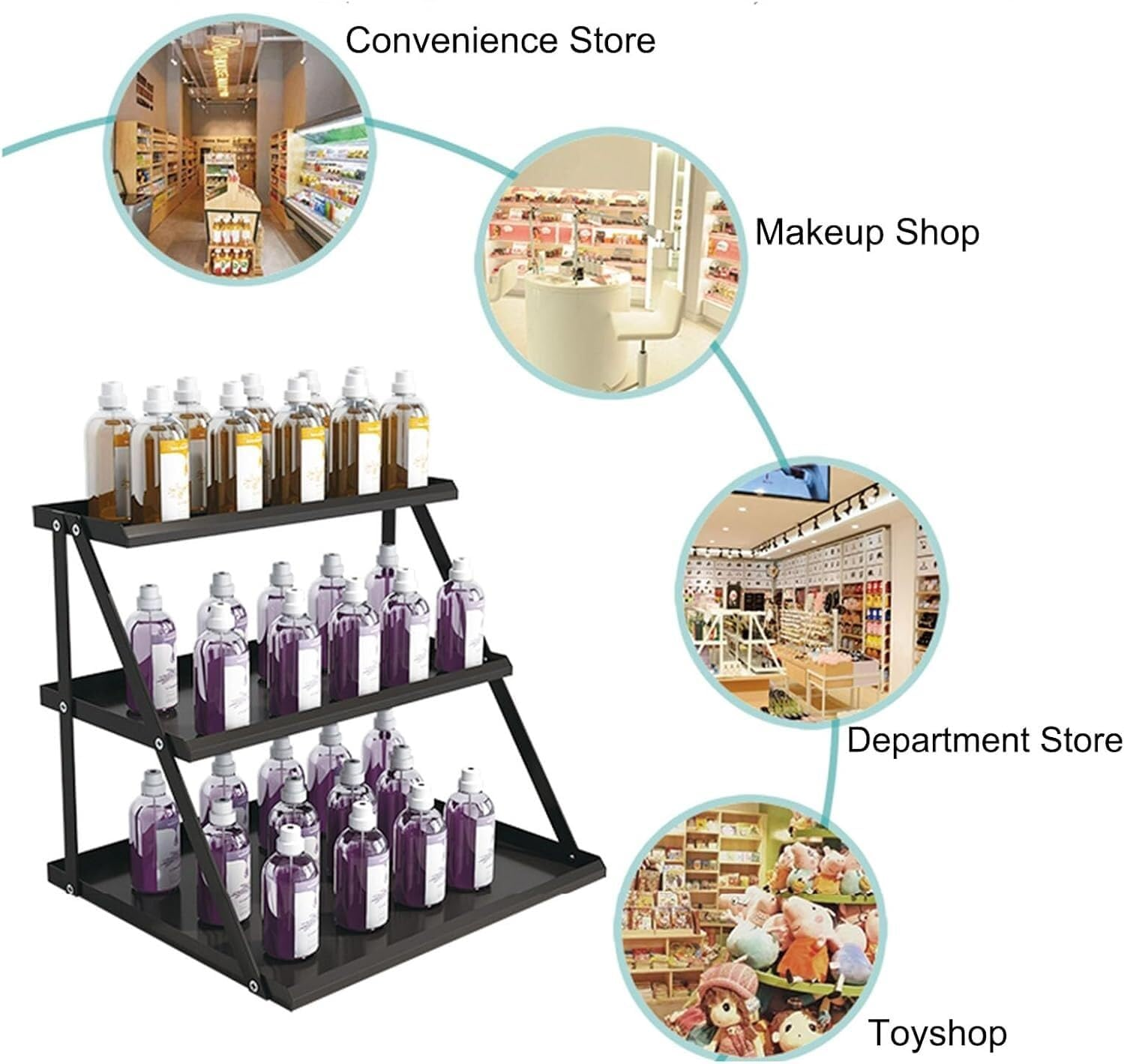 Snack Storage Rack Storage Baskets， Retail Display Rack Countertop Snack Stand Organizer Shelf(White) image number 4