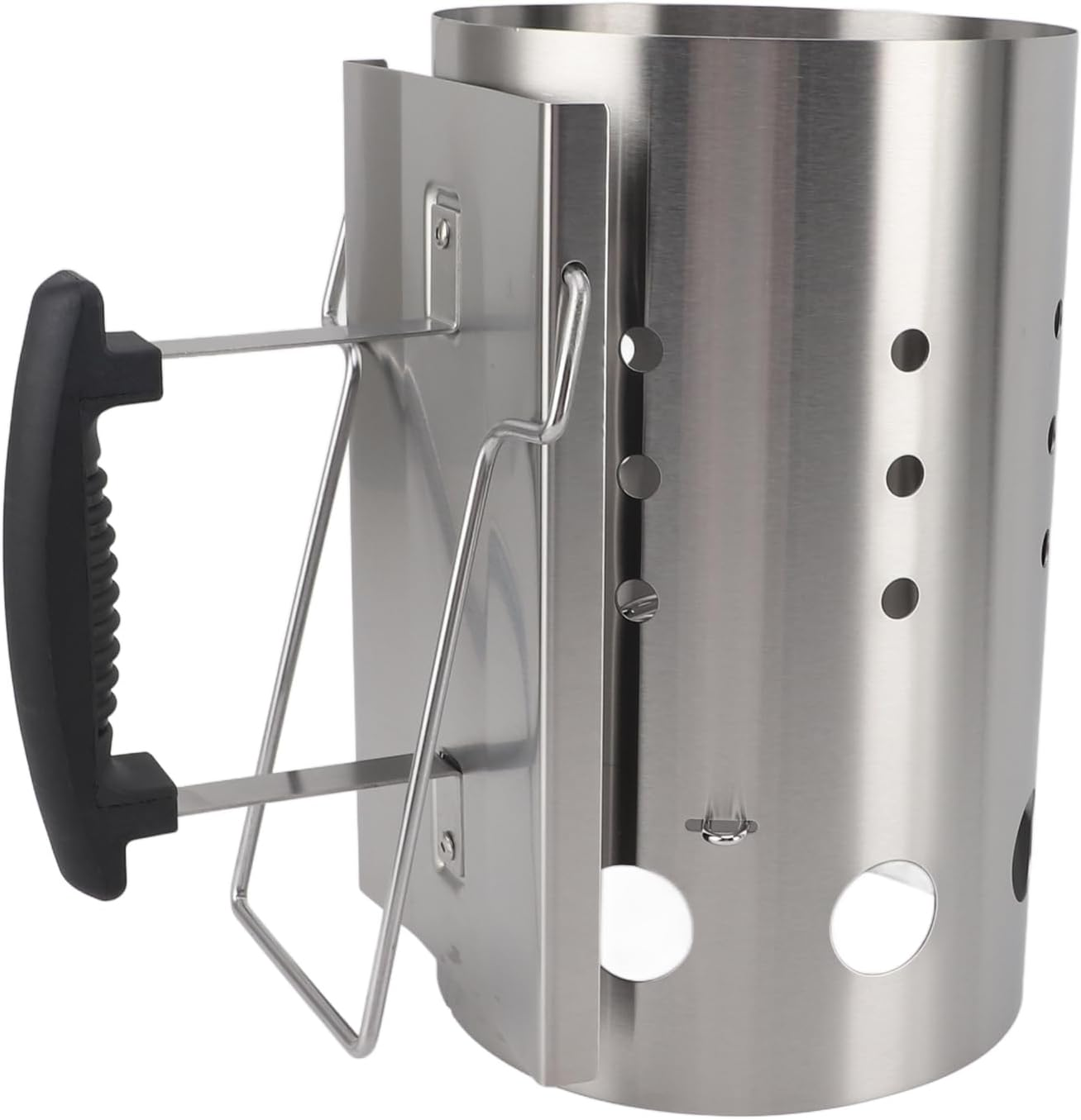 Chimney Starter, Stainless Steel Heavy Duty Charcoal Chimney Starter Portable BBQ Grill Fire Starter Sturdy and Easy to Use BBQ Rapid Fire Starter Tool for Grills Outdoor Camping image number 5