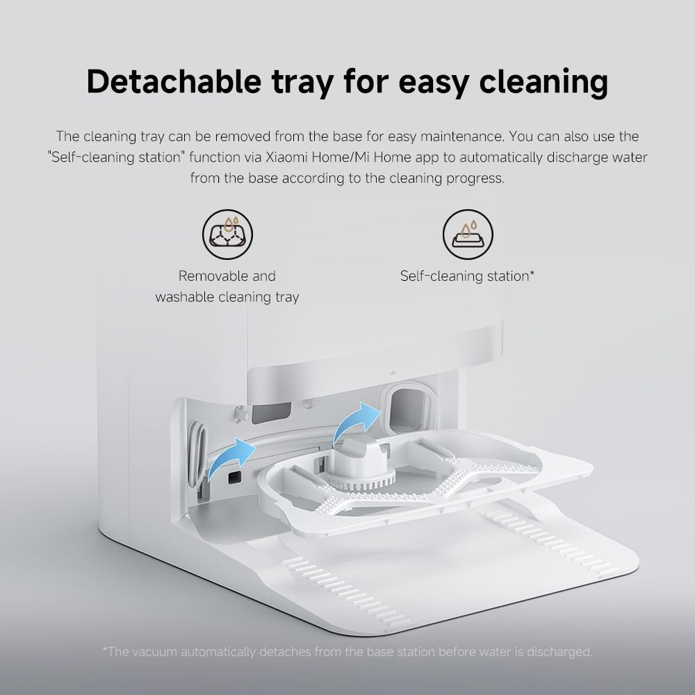 Xiaomi Robot Vacuum X20+ with All-In-One Smart Base Station 6000Pa Suction Power, LDS Laser Navigation, Voice Control, Wet & Dry 4L White (AU Version) image number 3