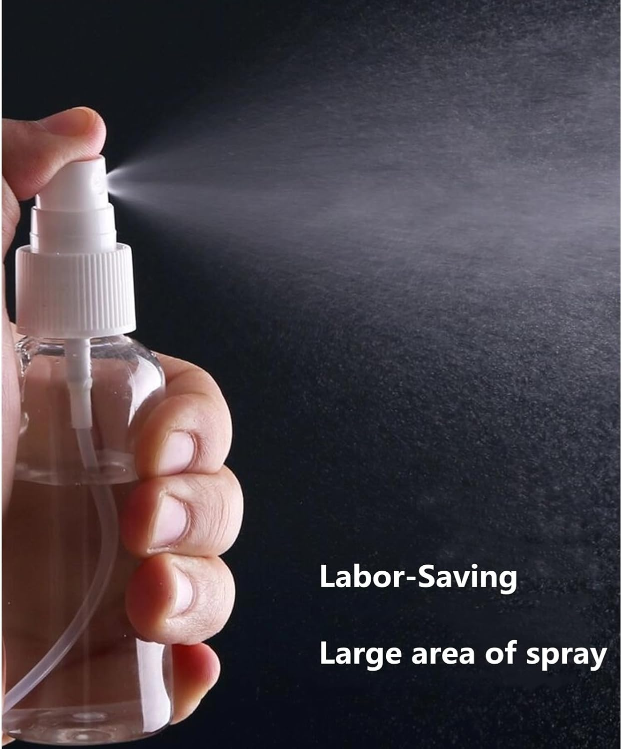 7PCS Spray Bottle, 100Ml Plastic Refillable Spray Bottle Clear Empty Fine Mist Atomiser Travel Bottle with Funnel and Labels for Cleaning Make-Up Cosmetic Hair image number 3