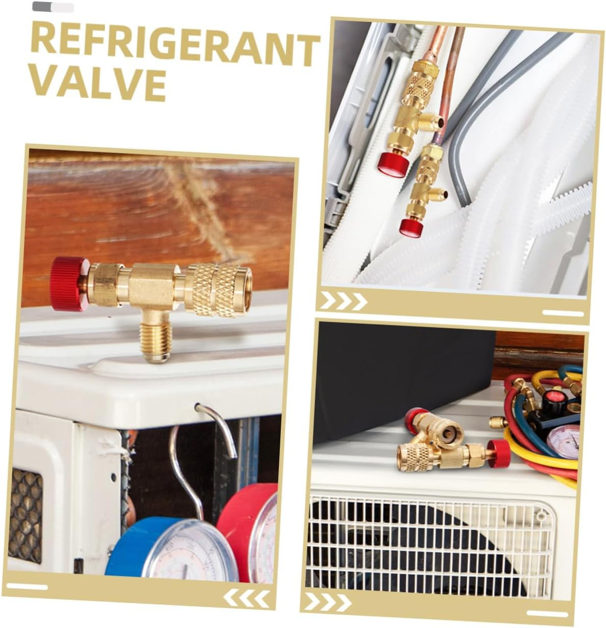 Iplusmile 4Pcs Refrigerant Charging Valve Safety Valve for Air Conditioning Copper Material for Refrigerator Charge image number 4