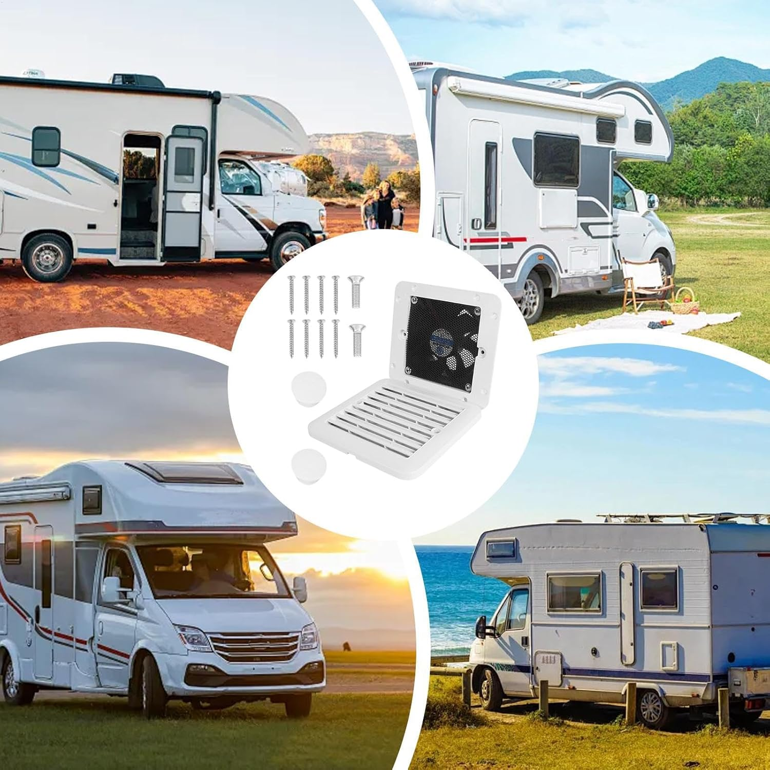 RV Air Vent Fan, 12V Side Exhaust Fan for RV, Silent Wind RV Fan, High Efficiency RV Fan, RV Side Wall Fan, Refrigerator Heat Dissipation Fan, 12V Side Exhaust Fan for RV image number 3
