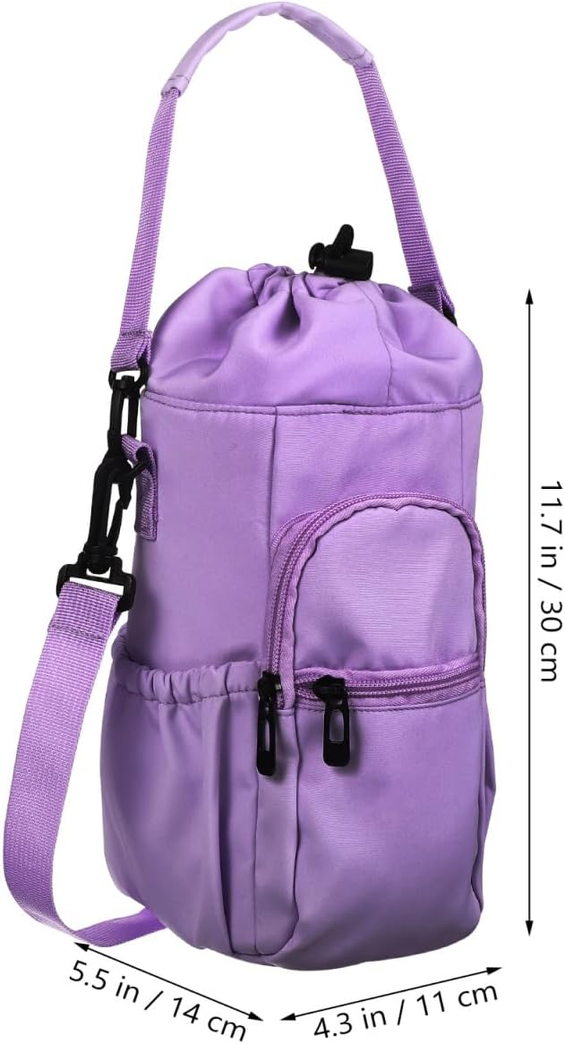 STOBAZA Water Bottle Pouch with Drawstring Closure Versatile Outdoor Carrying Bag for Hiking Camping and Travel with Ample Storage and Double Straps image number 6