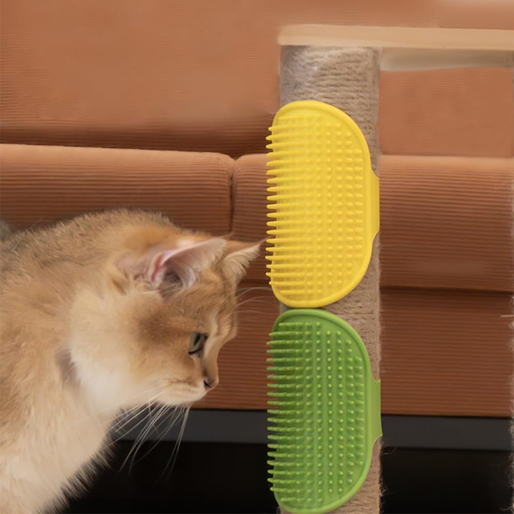 Silicone Cat Face Scratcher, 4Pcs Silicone Cat Wall Corner Tickling Artifact Massage Brush Scratcher,Silicone Pet Corner Scratcher Wall Corner Massage Comb,Silicone Cat Corner Massage Comb Scratcher image number 4