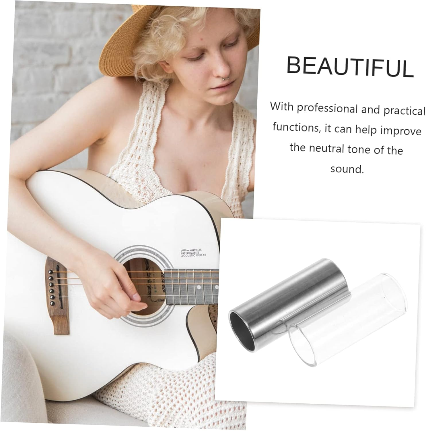 UPKOCH 2Pcs Guitar Slide Professional Standard Firm for Acoustic Electric Guitars Enhanced Tone image number 1