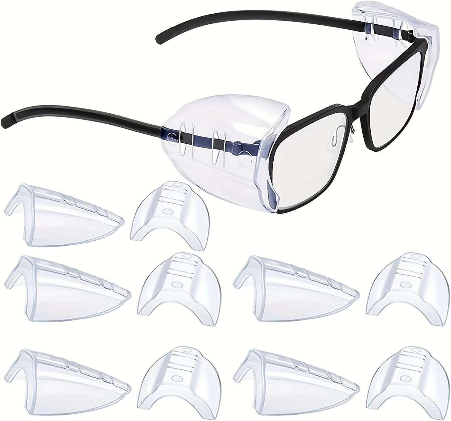 Eye Glasses Side Shields，5 Pairs Slip on Side Shields for Safety Glasses Side Shields for  Glasses for Small to Medium Eyeglasses image number 5