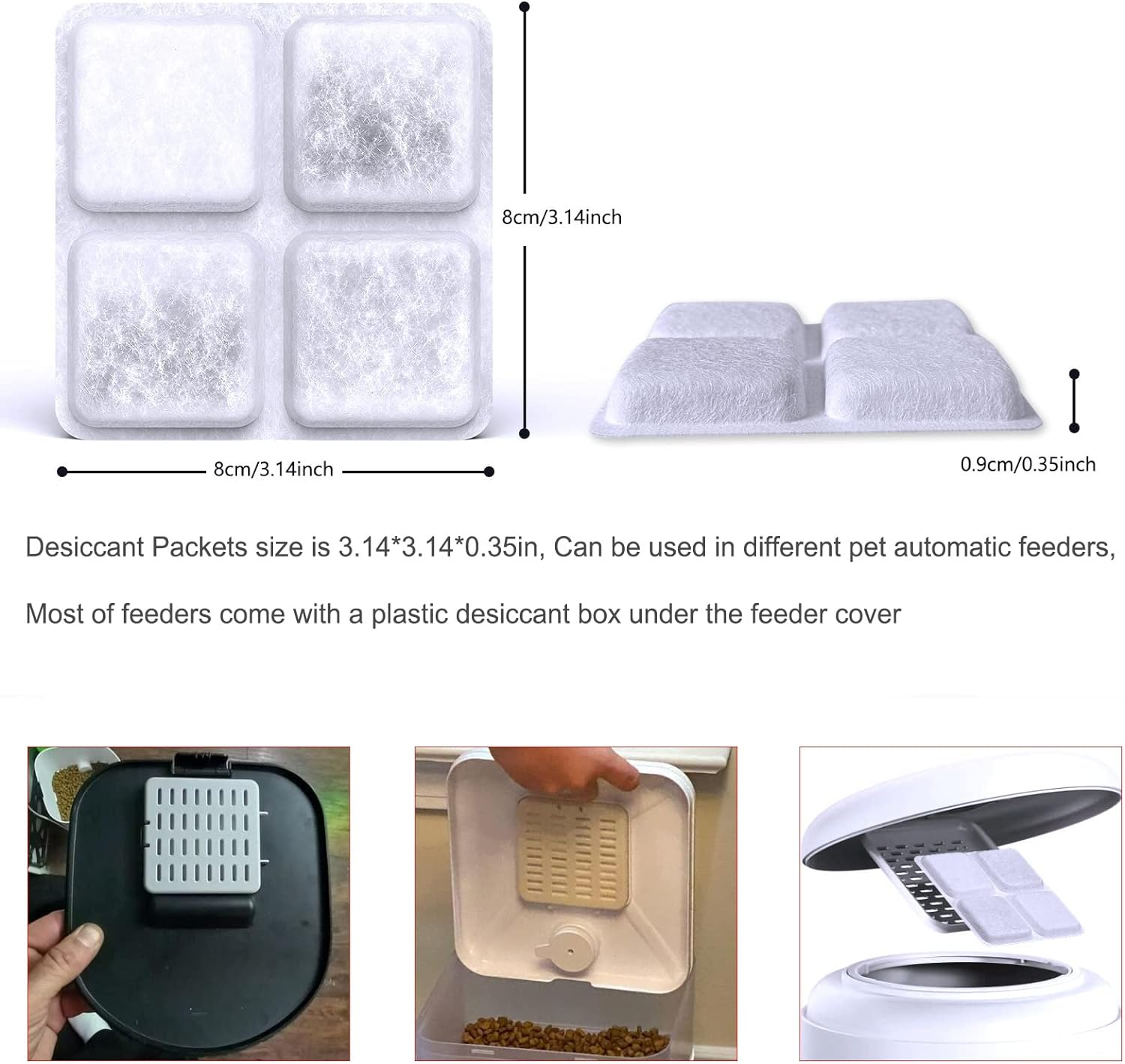 Dry Bag for Pet Food, Compatible with Petlibro Automatic Cat and Dog Feeders, Desiccant Keeps Pet Food Dry and Fresh (1, 12-Pack) image number 2