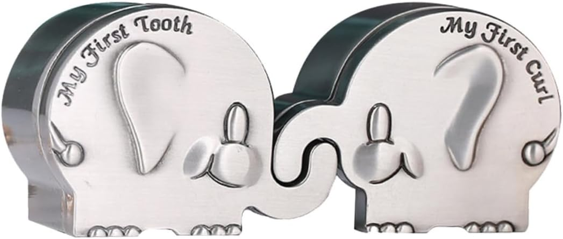 1Pair Lovely Elephant Shape My First Tooth and Curl Keepsake Box for Newborns Durable Tooth Saver Box for Long Term Storage of Precious Memories image number 5