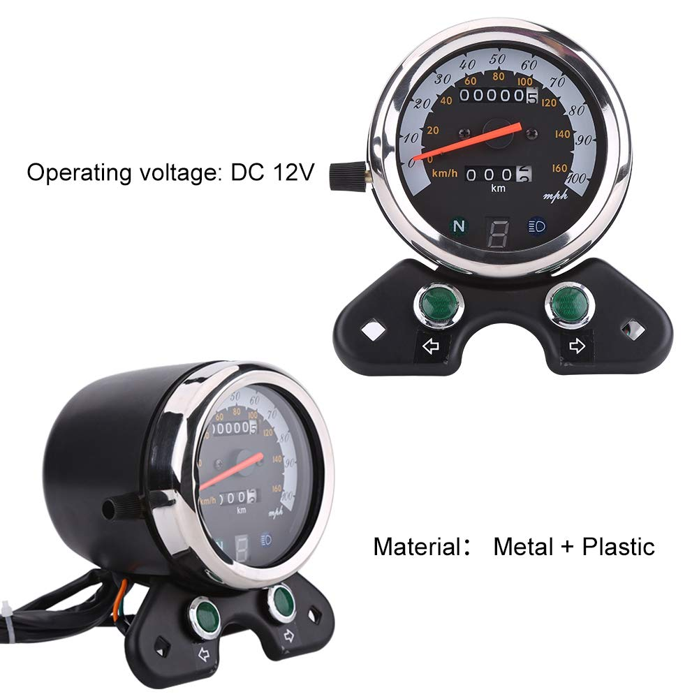Universal Motorcycle Dual Odometer Speedometer with LED Backlight Gear Digital Display image number 6