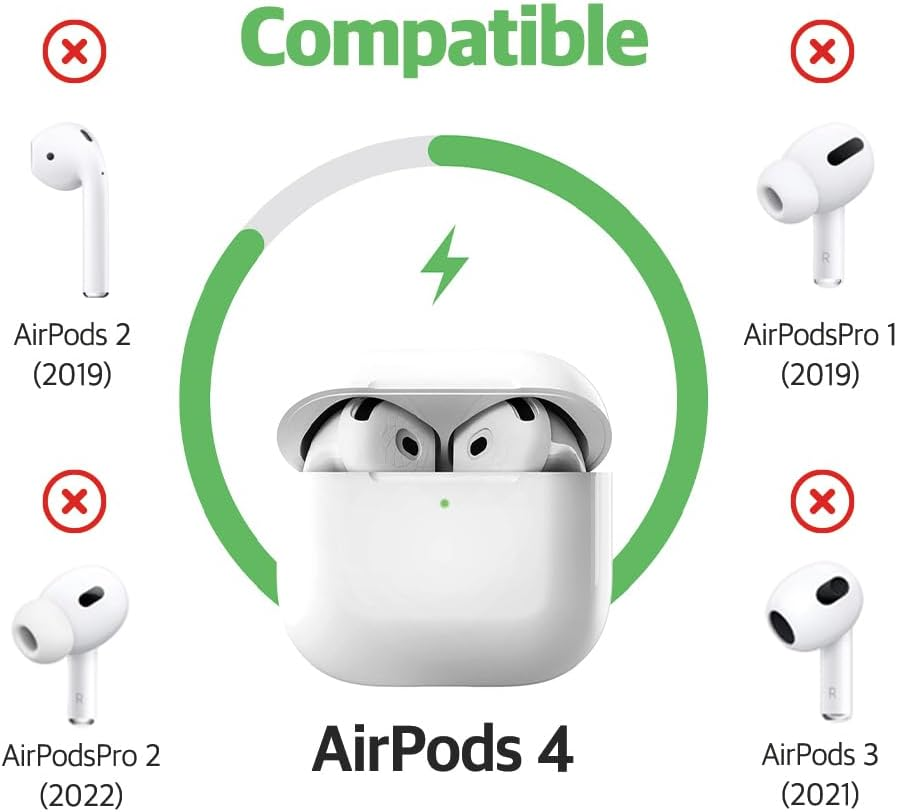 AZLA Sednaearfit for Airpods 4 &ndash; Anti-Slip Silicone Covers for Airpods 4 &ndash; Ear Hook Alternative Grip Skins with Fibonacci Texture &ndash; Secure Fit & Case Compatible (4 Pairs) [Ultra Slim + Slim] image number 6