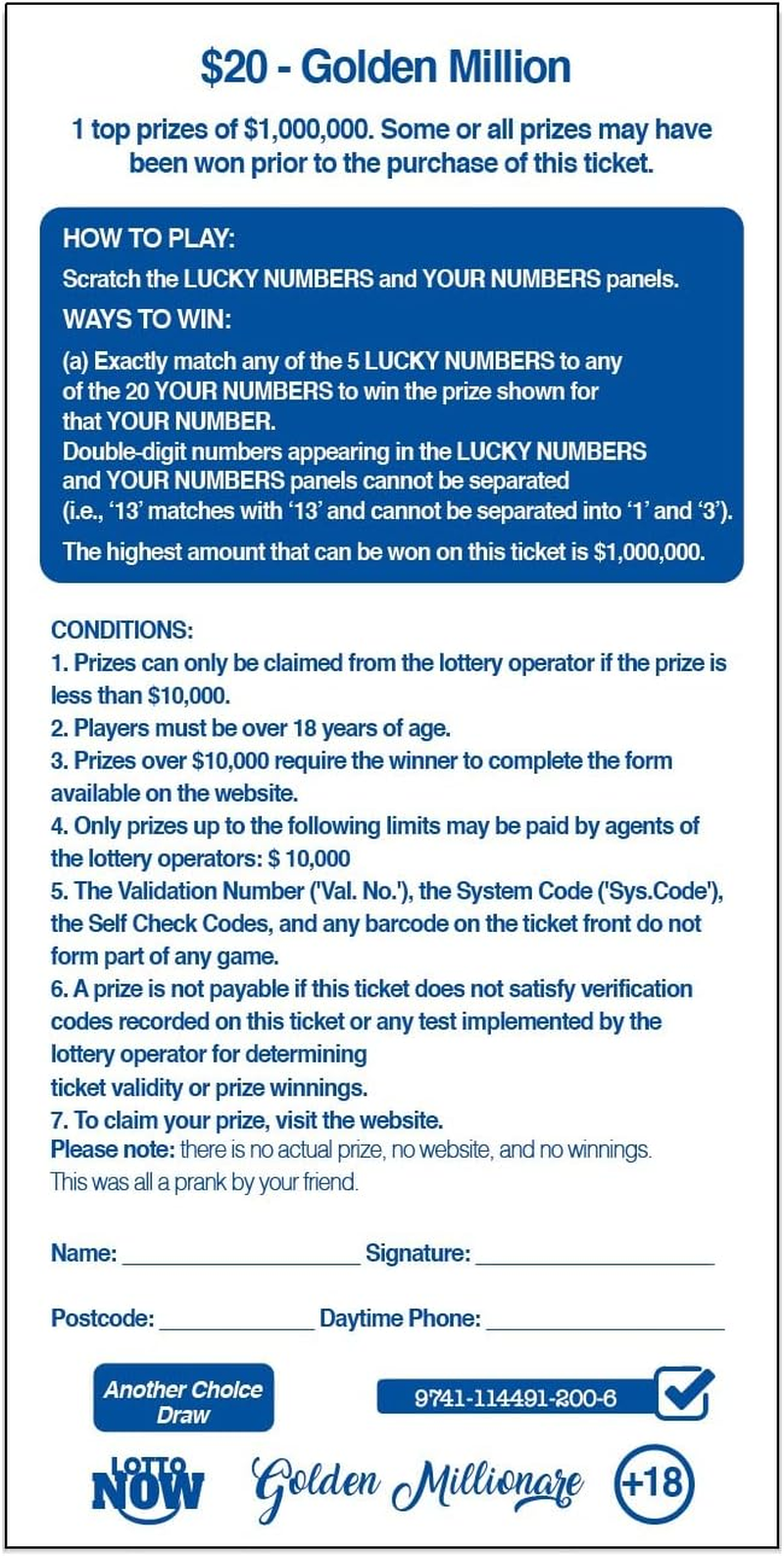 Ultimate Fake Lottery Scratchies &ndash; 4 Realistic Scratchies Set &ndash; Hilarious Prank Winning 1 Million &ndash; Most Authentic Joke Gift on the Market Made in 2025 image number 4