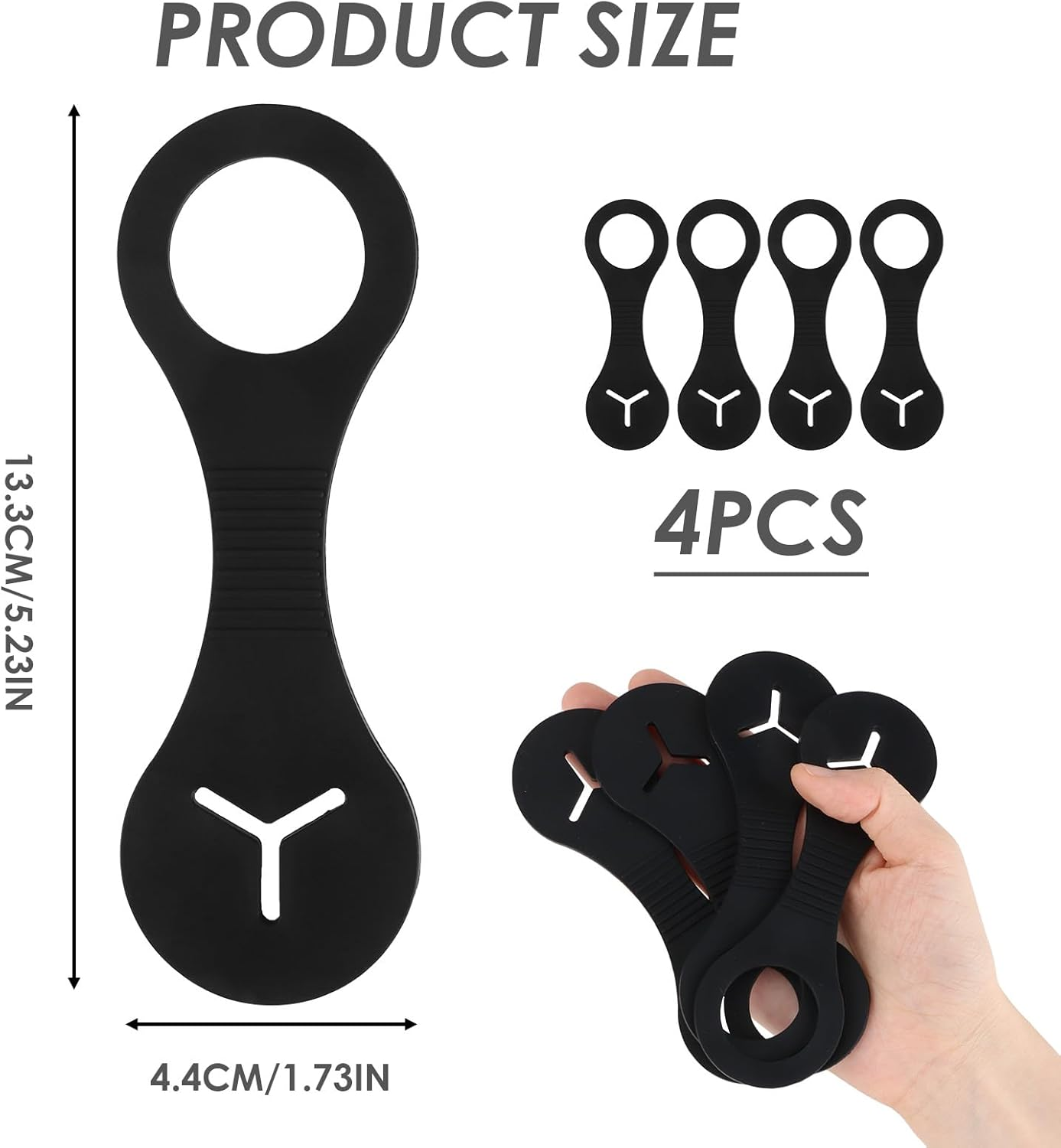 4 Pcs Dog Poop Bag Holder & Waste Bag Carrier - Hands-Free Leash Attachment, Universal Clip-On Dispenser for Dog Walking Accessories (Black) image number 5