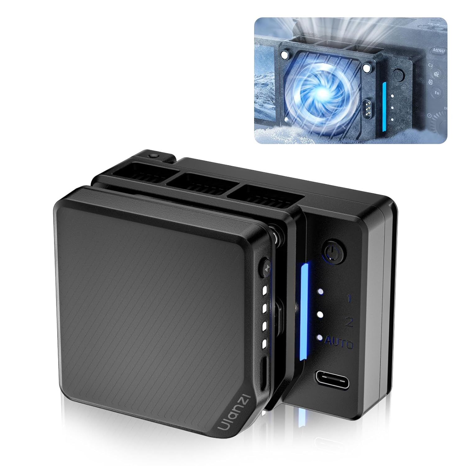 ULANZI Cooling Fan Set with Magnetic Battery, Real-Time Monitoring External Cooling System Compatible with Sony Canon Nikon FUJIFILM image number 2