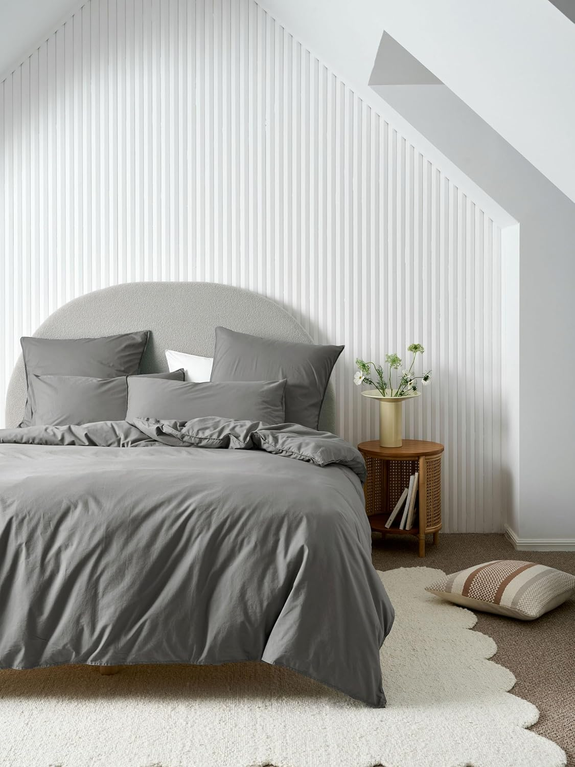 Linen House Terra Quilt Cover Set, Steel, Double Bed