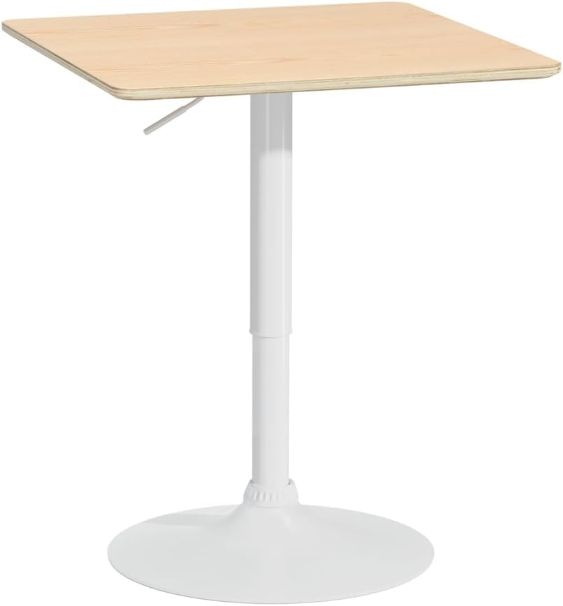 Artiss Bar Table Swivel Base Gas Lift Counter Dining Table 60CM Square Pine