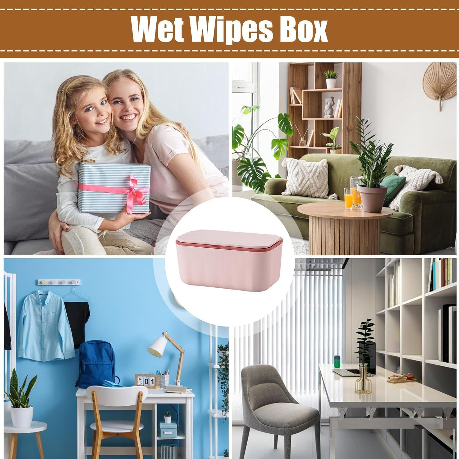 Baby Wipes Box - Paper Holder Case for Bathroom | Reusable Dustproof Wipes Tissue Dispenser for Toilet Makeup Bathroom Travel Car Kitchen Nursery Table Organization - Green image number 6
