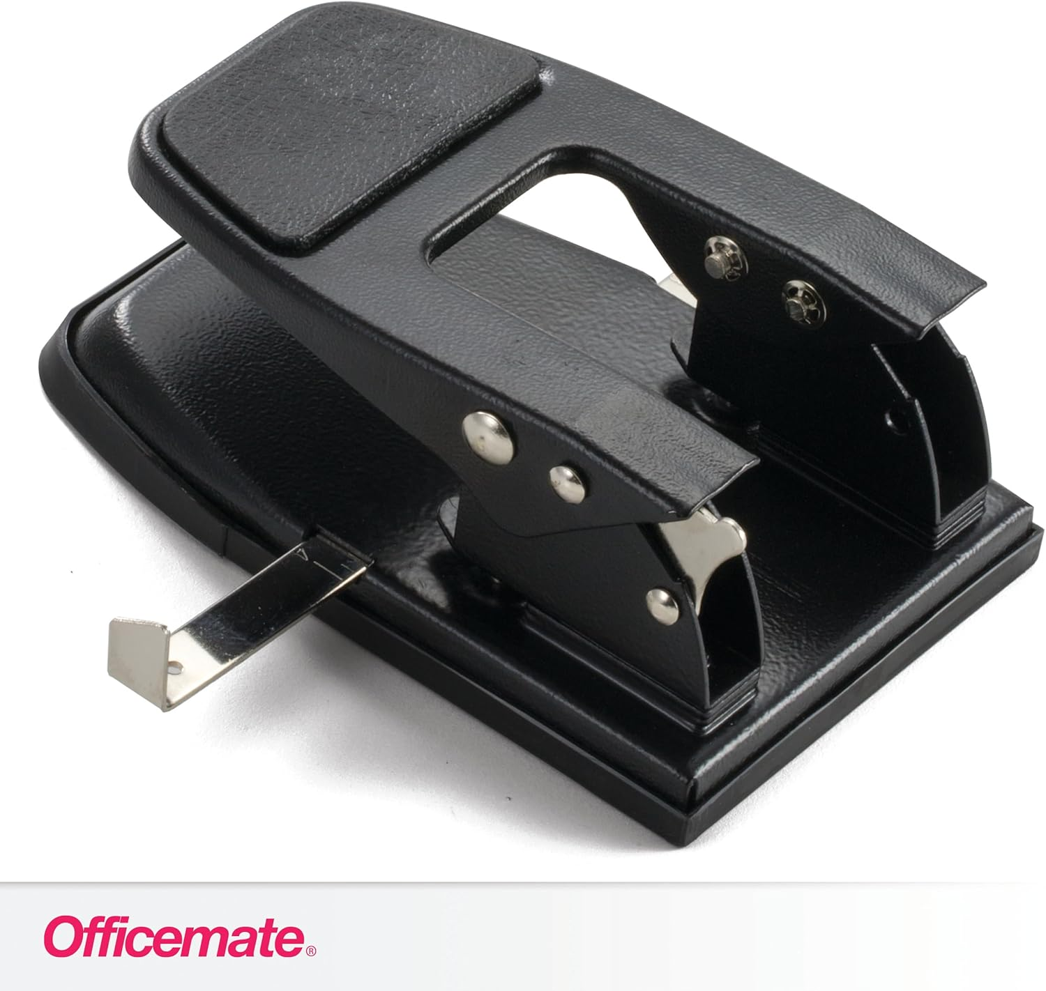 Officemate Heavy Duty 2-Hole Punch, Padded Handle, Black, 50-Sheet Capacity (90082)