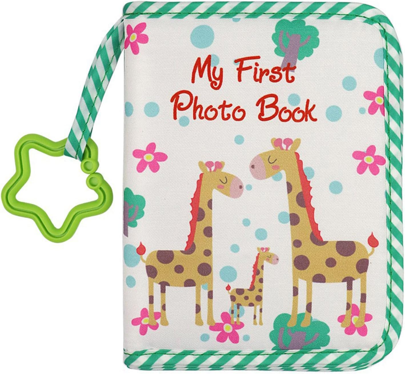 Baby Photo Album,Cute Giraffe My Firstphoto Album,Soft Cloth Baby Memory Book,Soft Cartoon Animal Personalized Book for Famliy Newborns Shower Party Favors Personalized Giftt