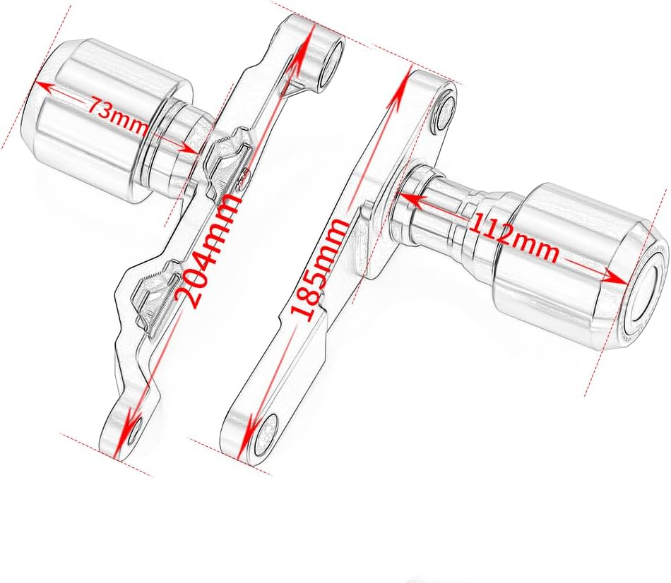 Modeer Motorcycle Frame Sliders Compatible with Hon&Da CB650R / E-Clutch 2024 2025 | CBR650R / E-Clutch 2024 2025 Falling Protector Crash Pads Cb Cbr 650 R Accessories (Black) - Blue image number 3