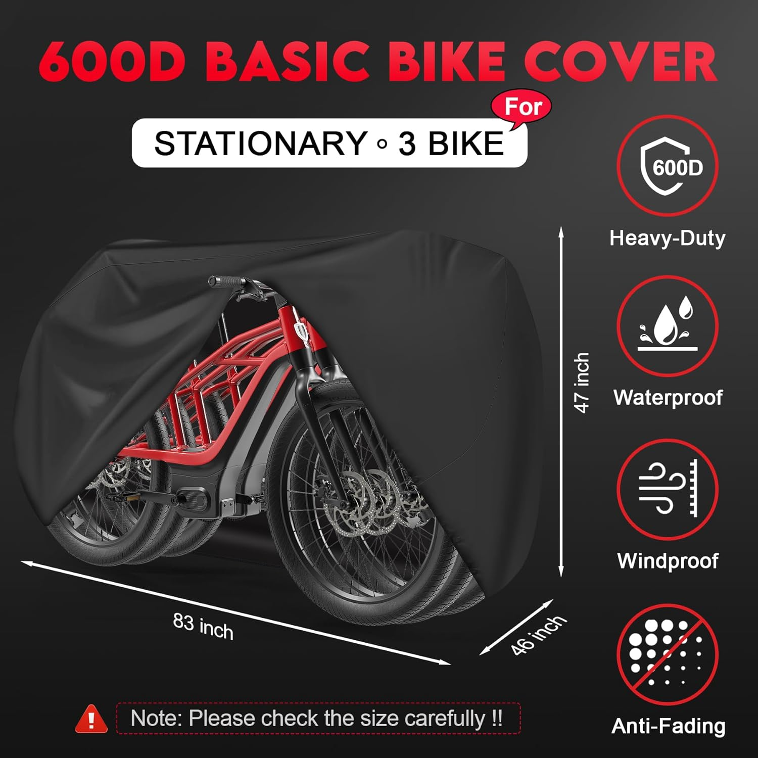 Zettum Bike Cover for 1 Bikes - 600D Bike Covers Outdoor Storage Waterproof & Heavy Duty, Bicycle Cover for 2 Ebike, Mountain Bike, Road Bike, Hybrid Bike, Beach Cruiser Bike, Scooter and More image number 1