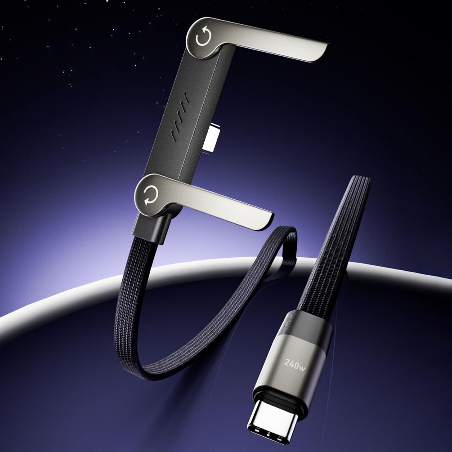 Qkbuza 2-In-1 Invisible Holder Charger Cable with Stand Fast Charging Cord with Built-In Phone Stand 1.5 M Flexible Cord for Smartphones,Tablets,Laptops,Enjoy Hands-Free Video Browsing - 30W image number 5