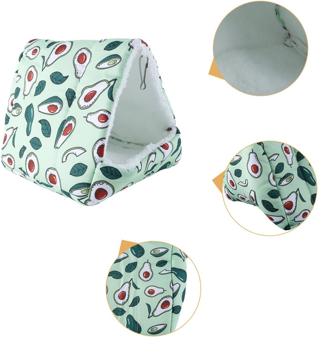 Orivin Guinea Pig Bed, 1 Pack (19 X 19Cm) Small Animal Winter House Warm Nest, Non Slip Avocado House with Removable Pad, Animals Warm Sleeping (Avocado) image number 6