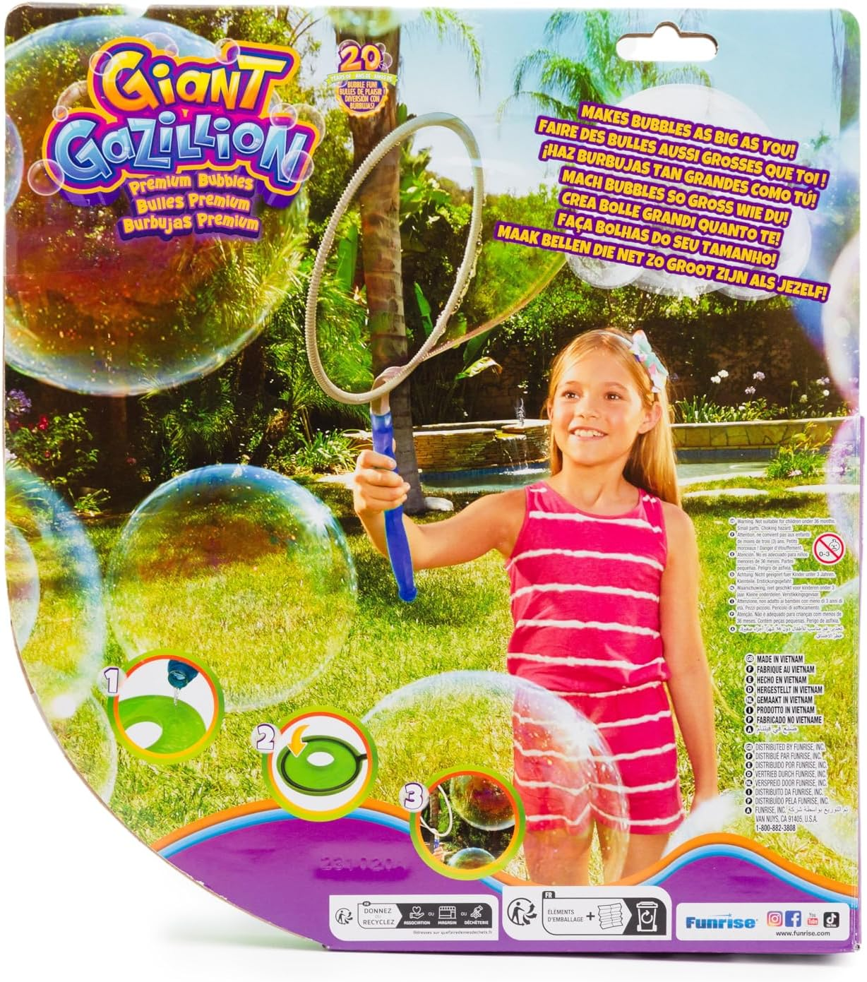 Gazillion Bubbles Incredible Bubble Wand - Make Gigantic Bubbles & Delight Friends W/ 16 Oz Giant Bubble Solution - for Age 3+ image number 5