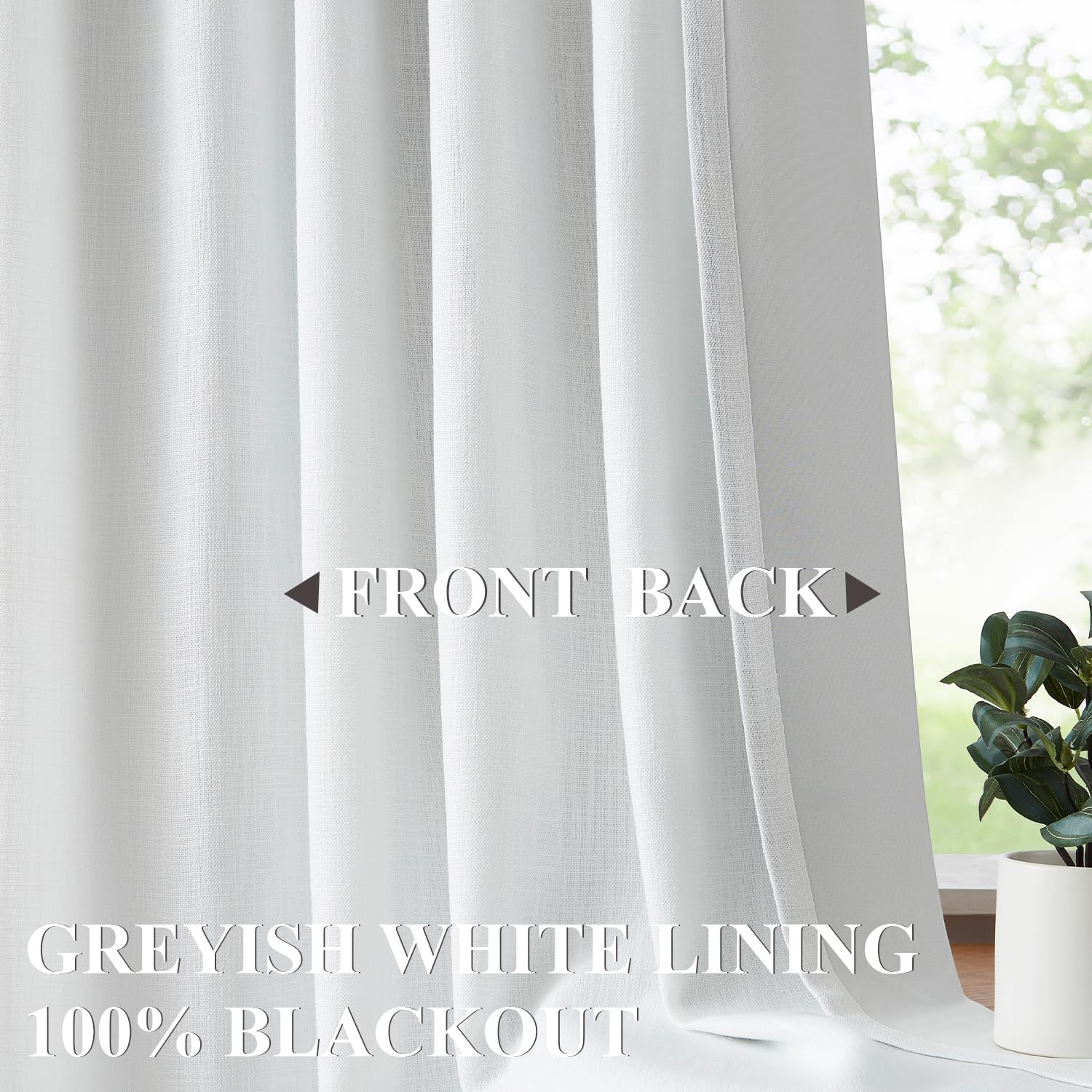 Vision Home White Pinch Pleated Full Blackout Curtains Thermal Insulated Window Curtains 63 Inch for Living Room Bedroom Room Darkening Pinch Pleat Drapes with Hooks Back Tab 2 Panel 40" Wx63 L image number 5